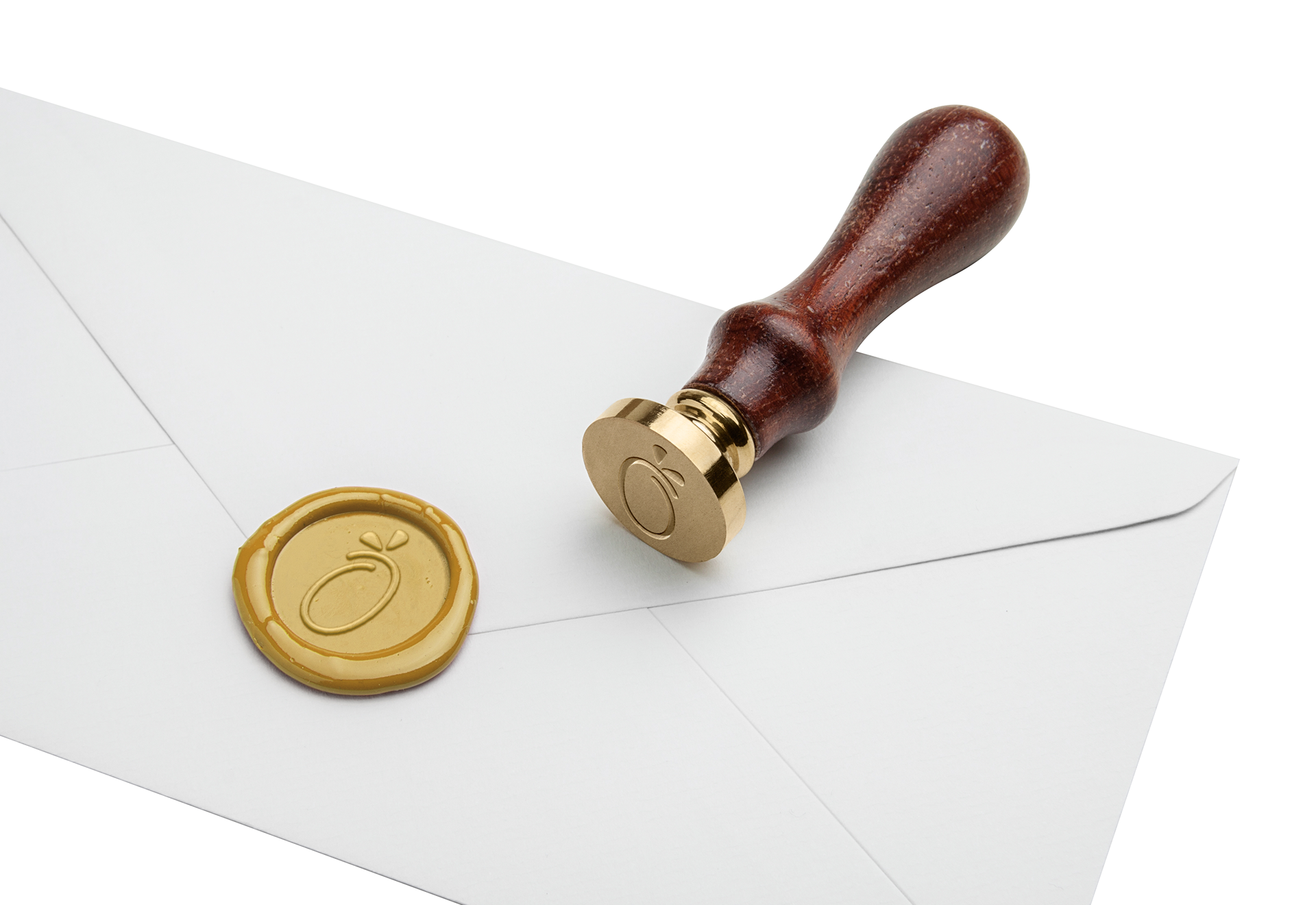Red Orchard wax seal stamp mockup