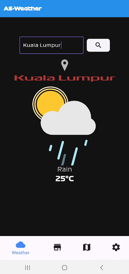 Weather App Startscreen