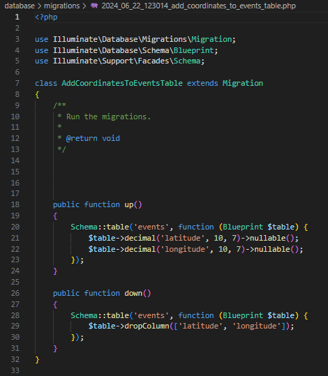 add coordination to database
