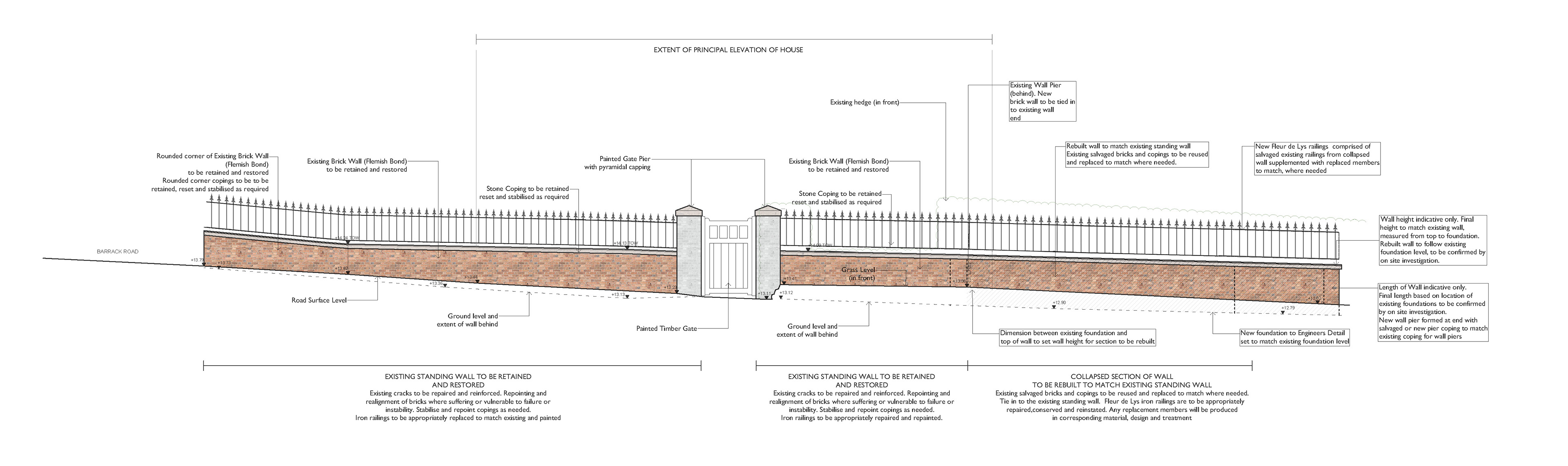 Listed Wall Restoration Elevation
