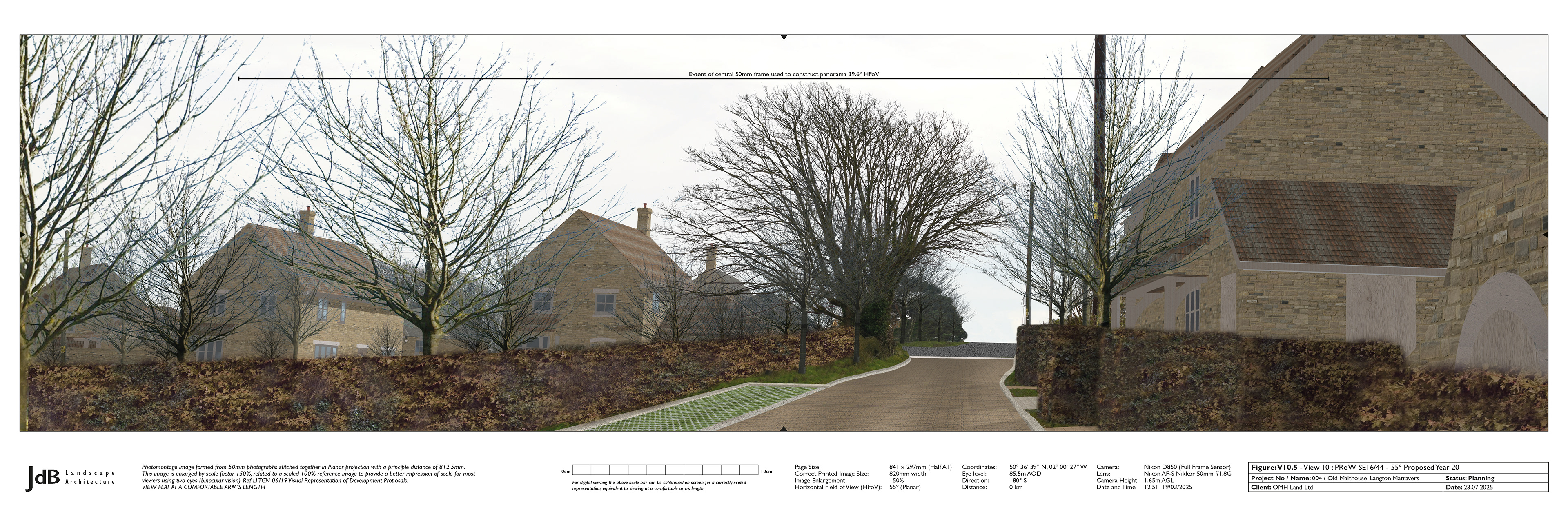 Photomontage Render - Mitigation at 15 years (winter view)