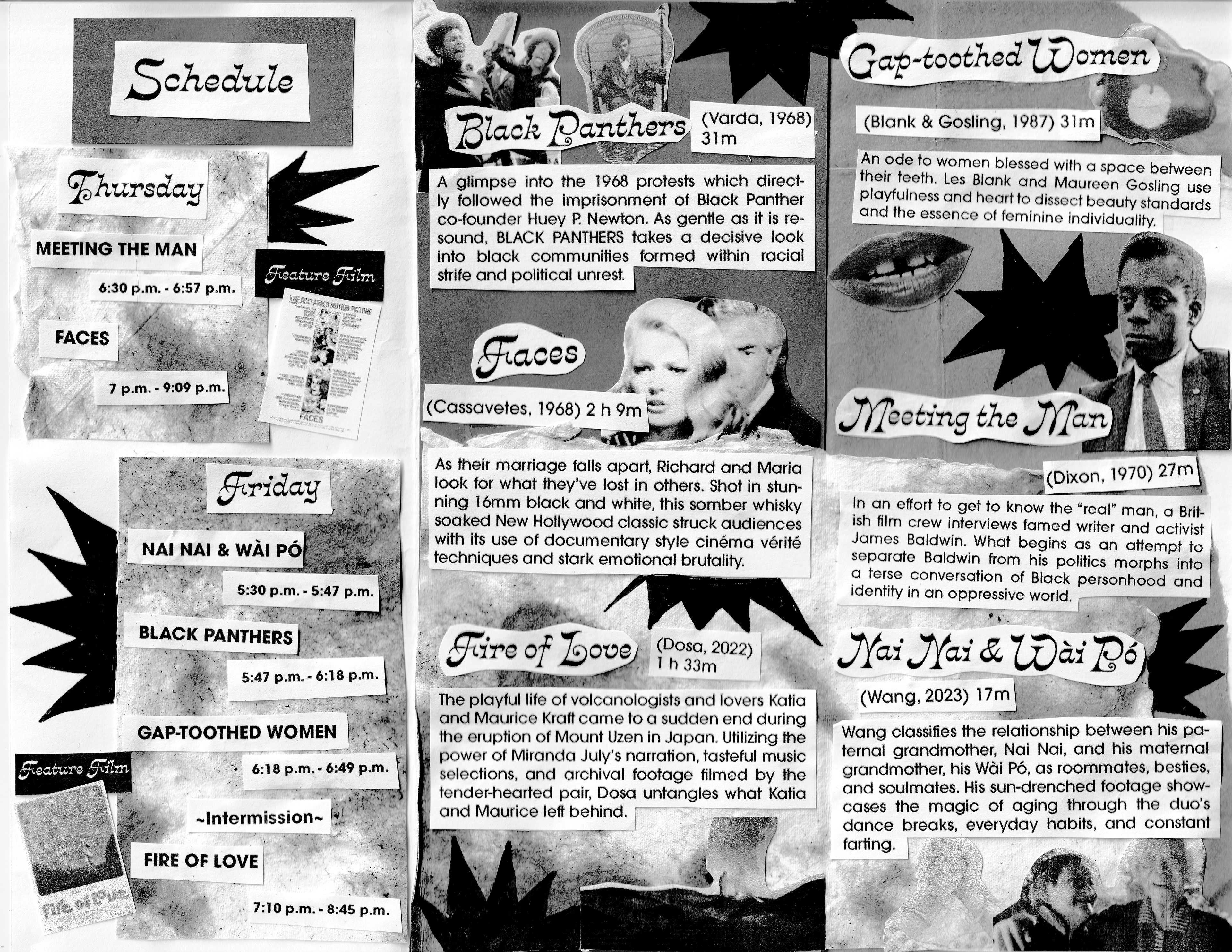 The inside of the pamphlet laid flat