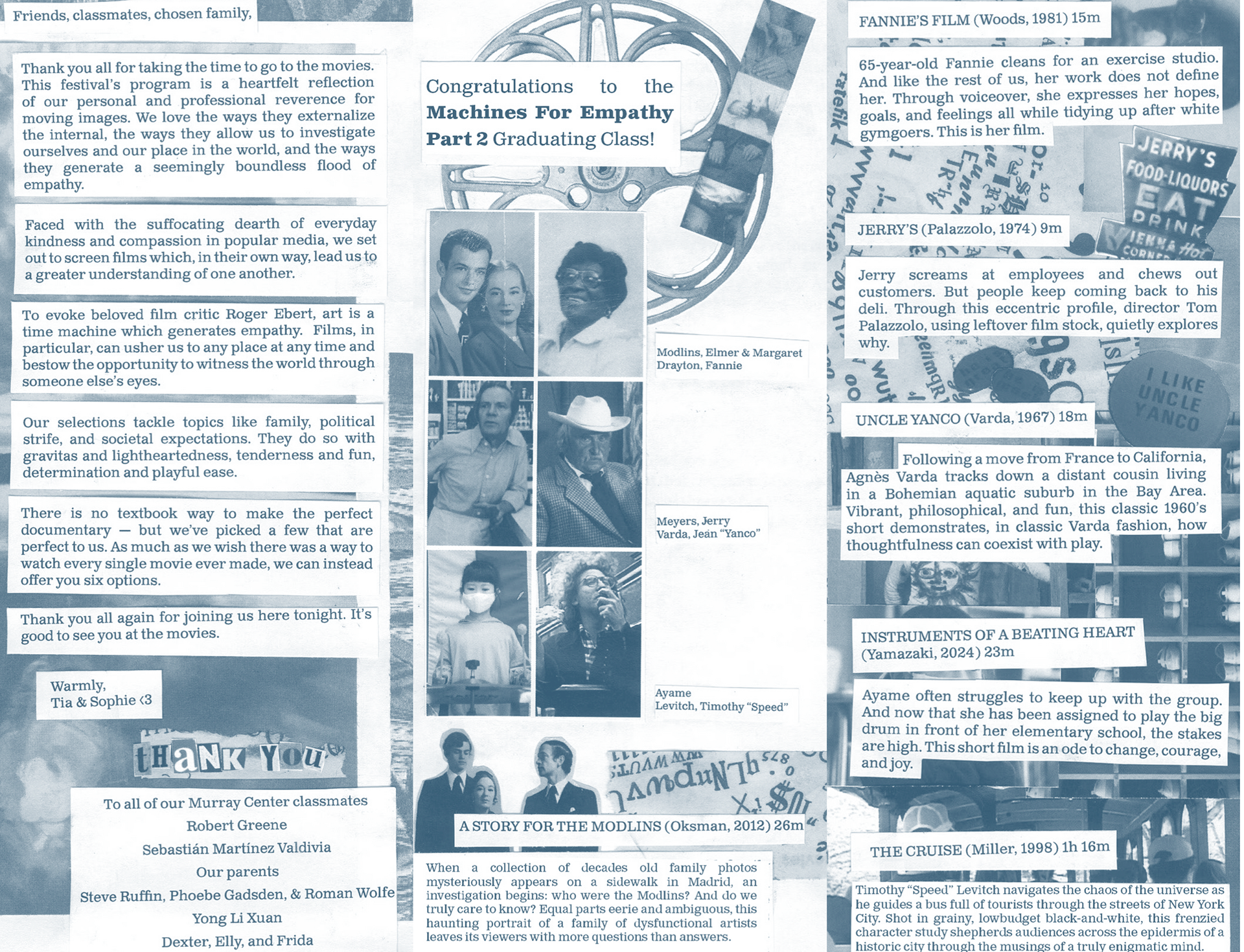 The inside of the risograph pamphlet laid flat.