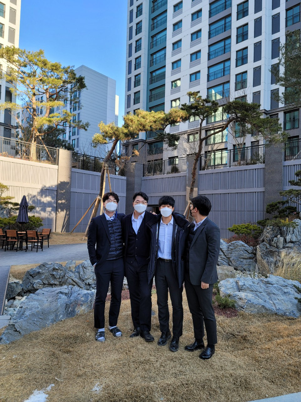 With my friends after construction, 2021, Suwon