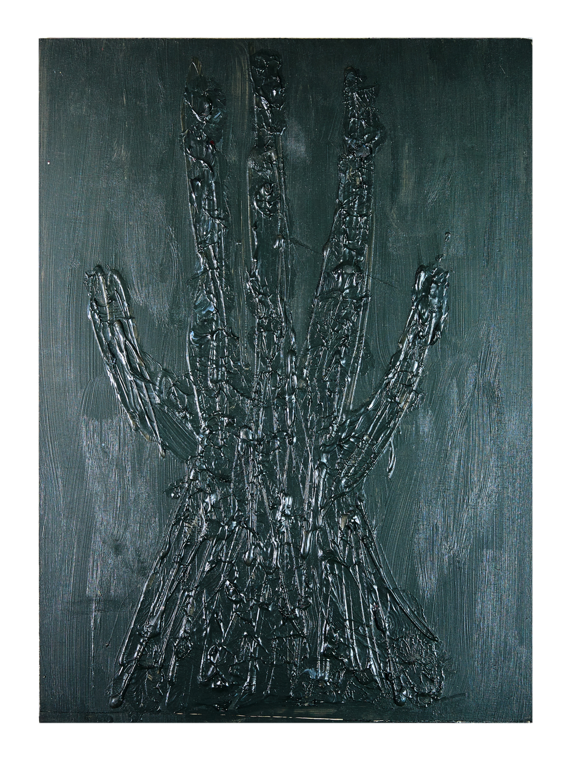 Ohne Titel, Acryl und Heissleim auf Holz, 42 x 30 cm, 2017