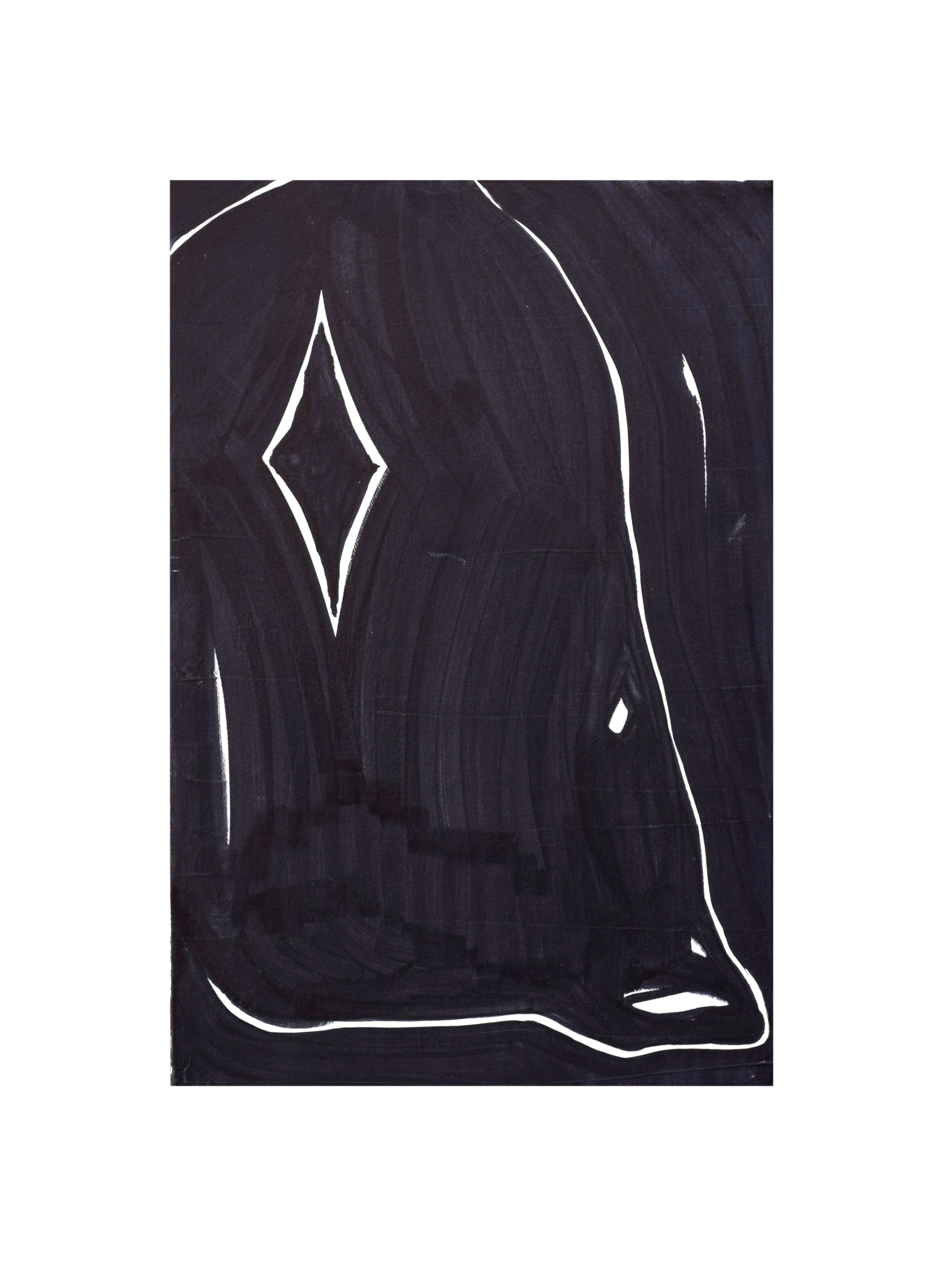 Ohne Titel, Filzstift auf Leinwand, 30 x 20 cm, 2023