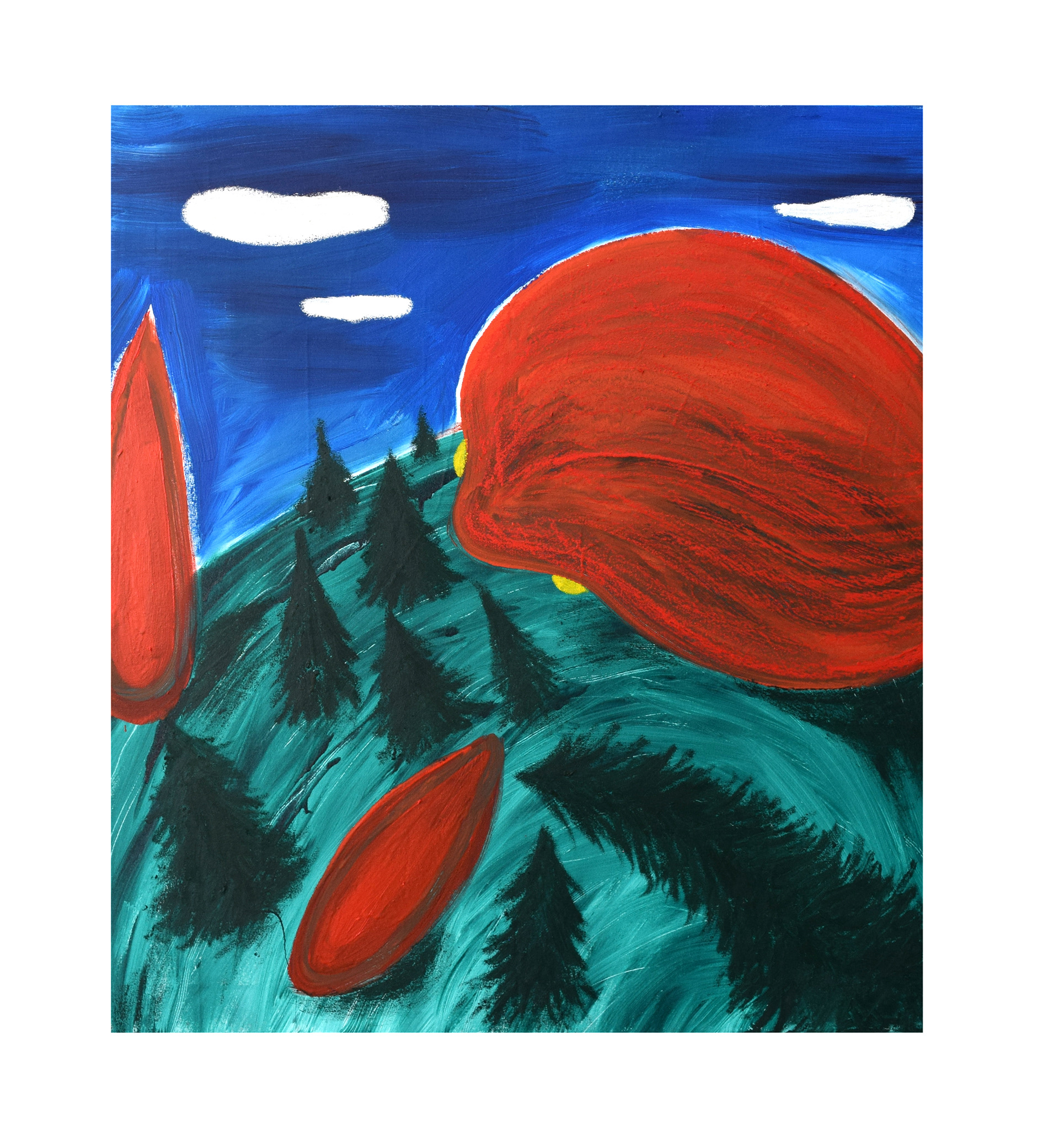 Rotkäppchen, Öl auf Leinwand, 90 x 79 cm, 2024 