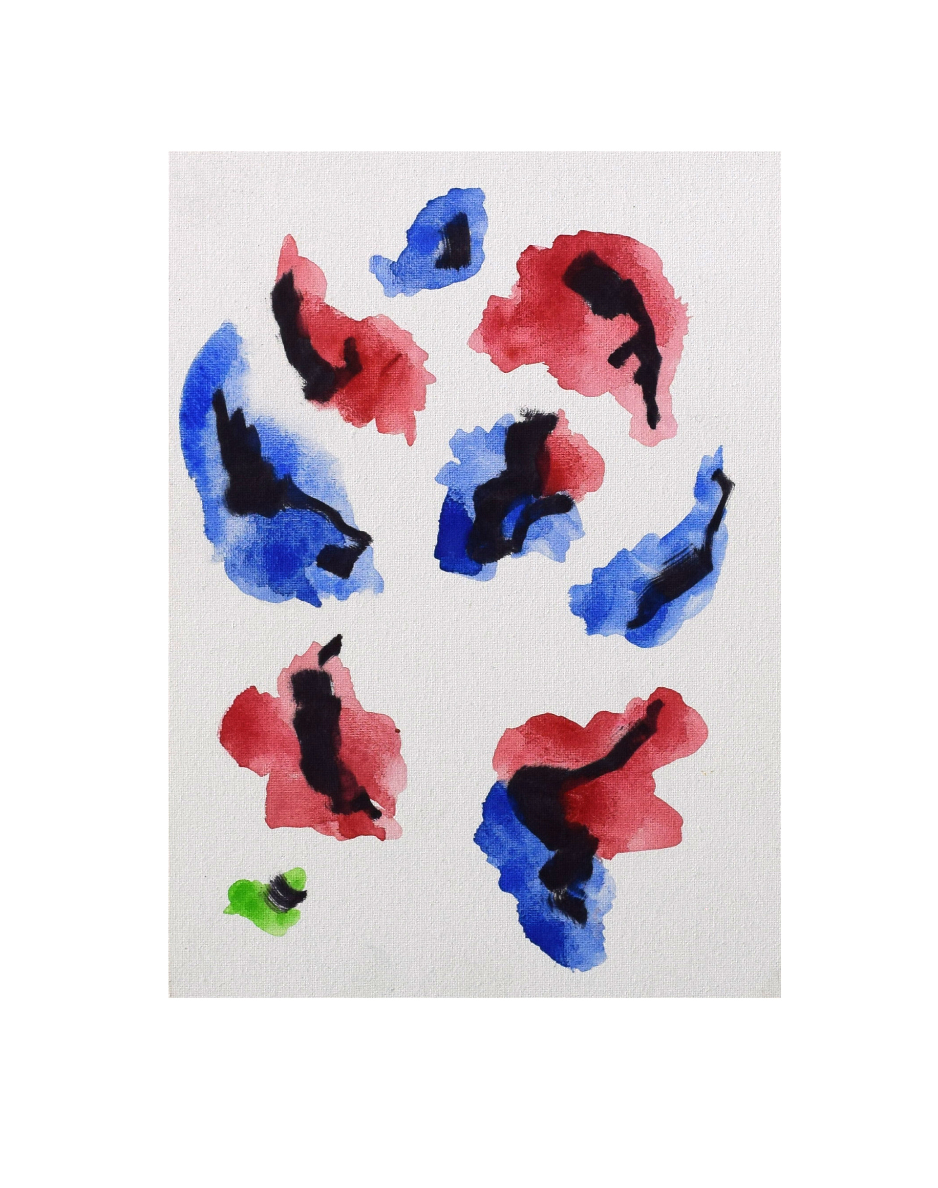 Ohne Titel, Couache auf Holz, 22 x 16 cm, 2022