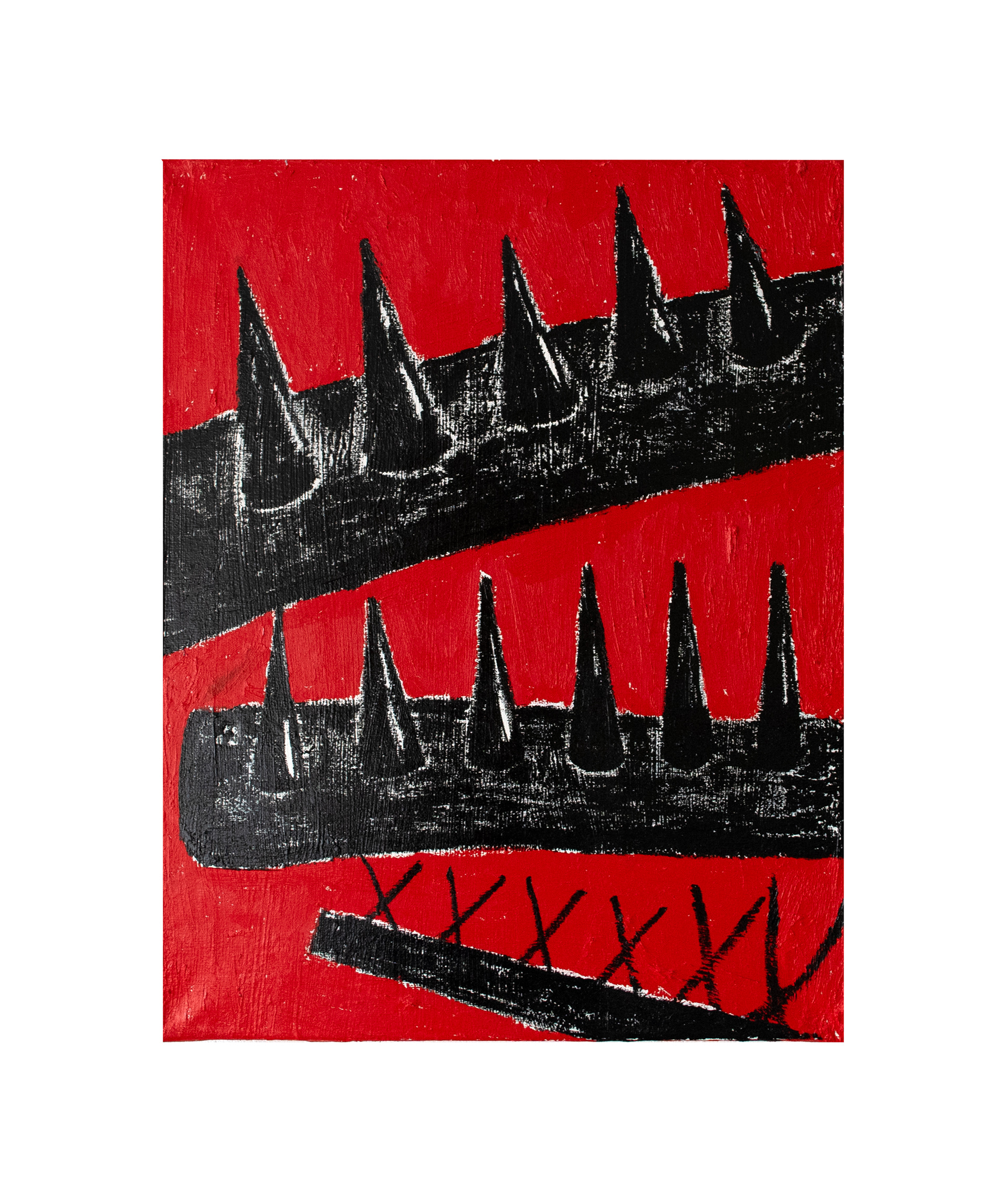 Spikes 1, Öl auf Leinwand, 50 x 40 cm, 2025
