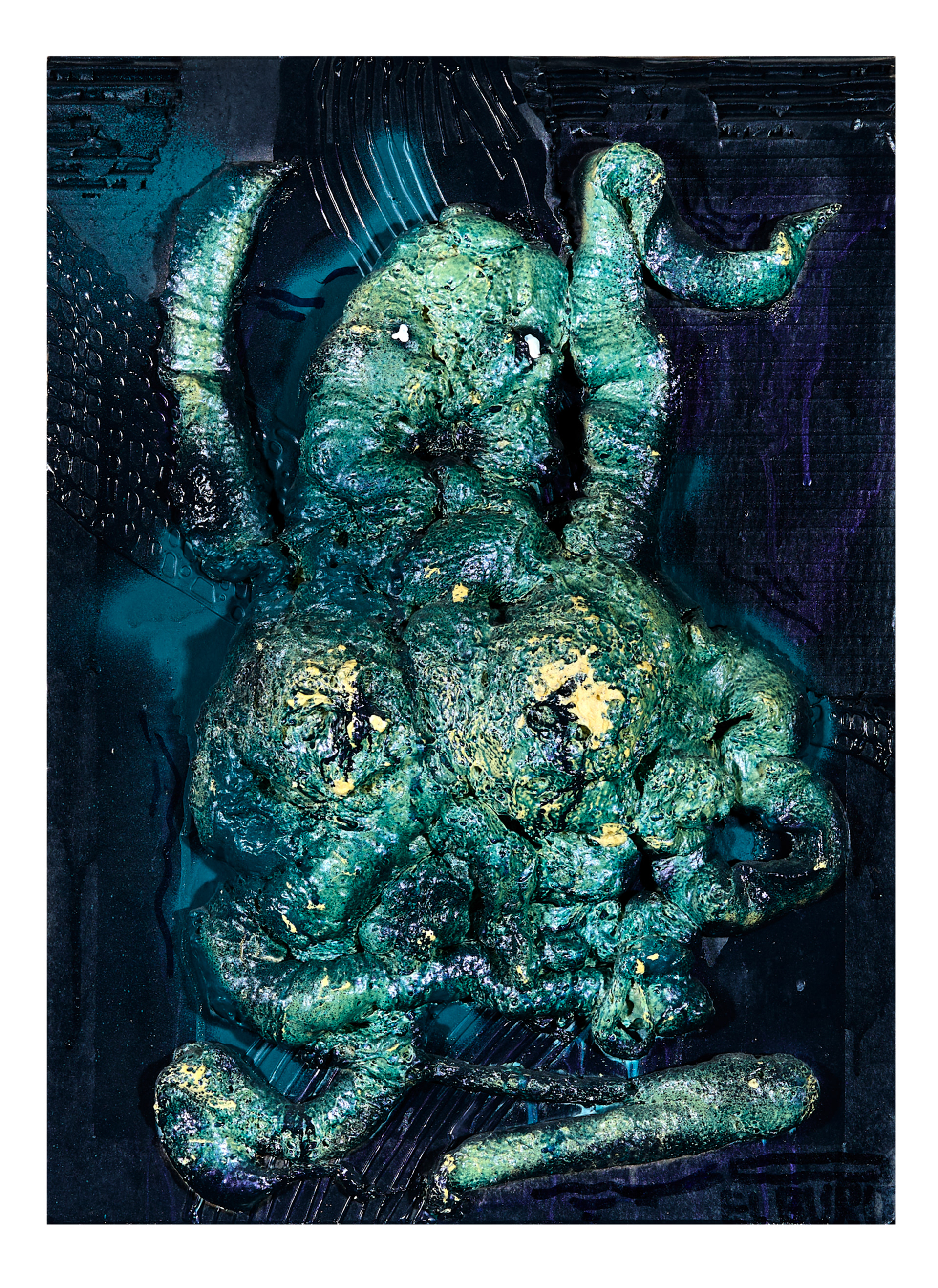 Barock, Bauschaum, Acryl und Lack auf Leinwand, 64 x 47 cm, 2017