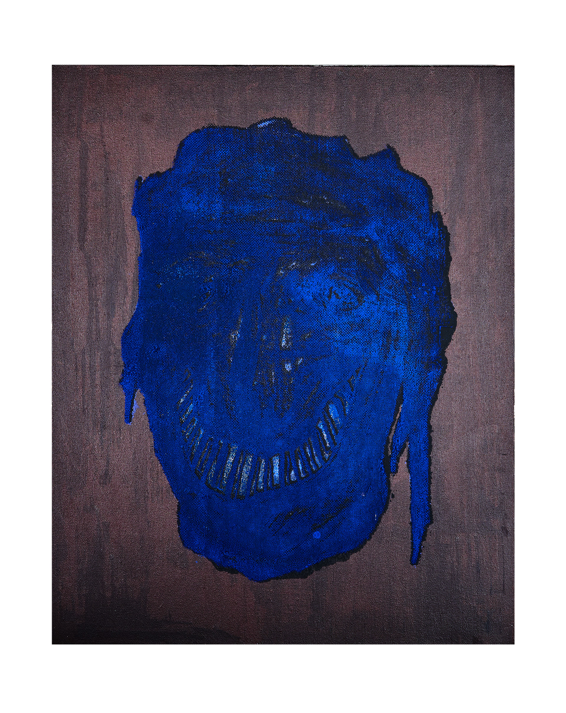 Tschäggättä 2, Acryl und Siebdruck auf Leinwand, 50 x 39.5 cm, 2021