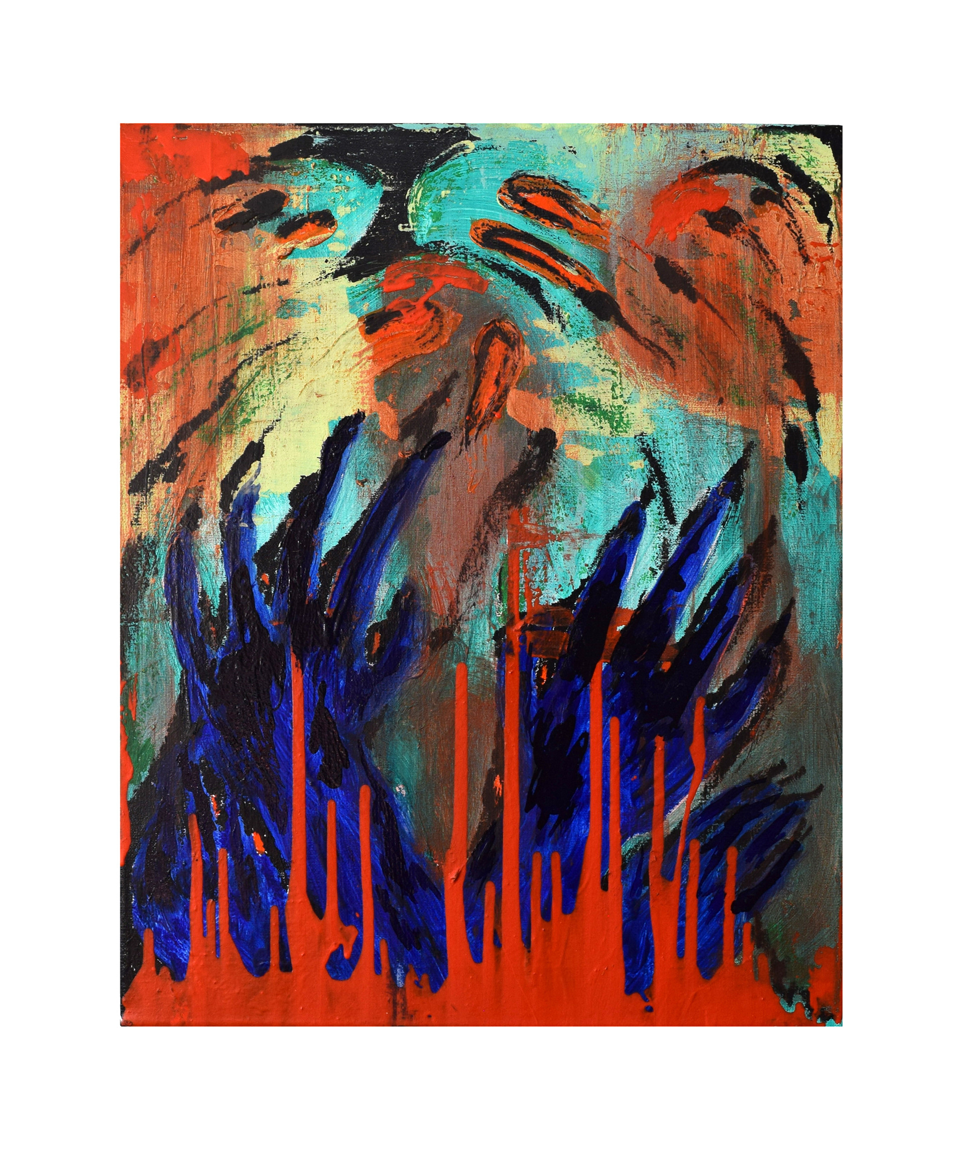 Saubere Hände, dreckige Geister Öl und Lack auf Leinwand 50 x 40 cm 2023