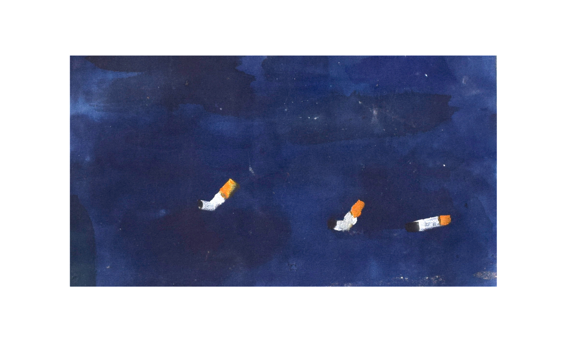 Dorfgegacker Studie, Acryl auf Leinwand, 19.5 x 32 cm, 2021