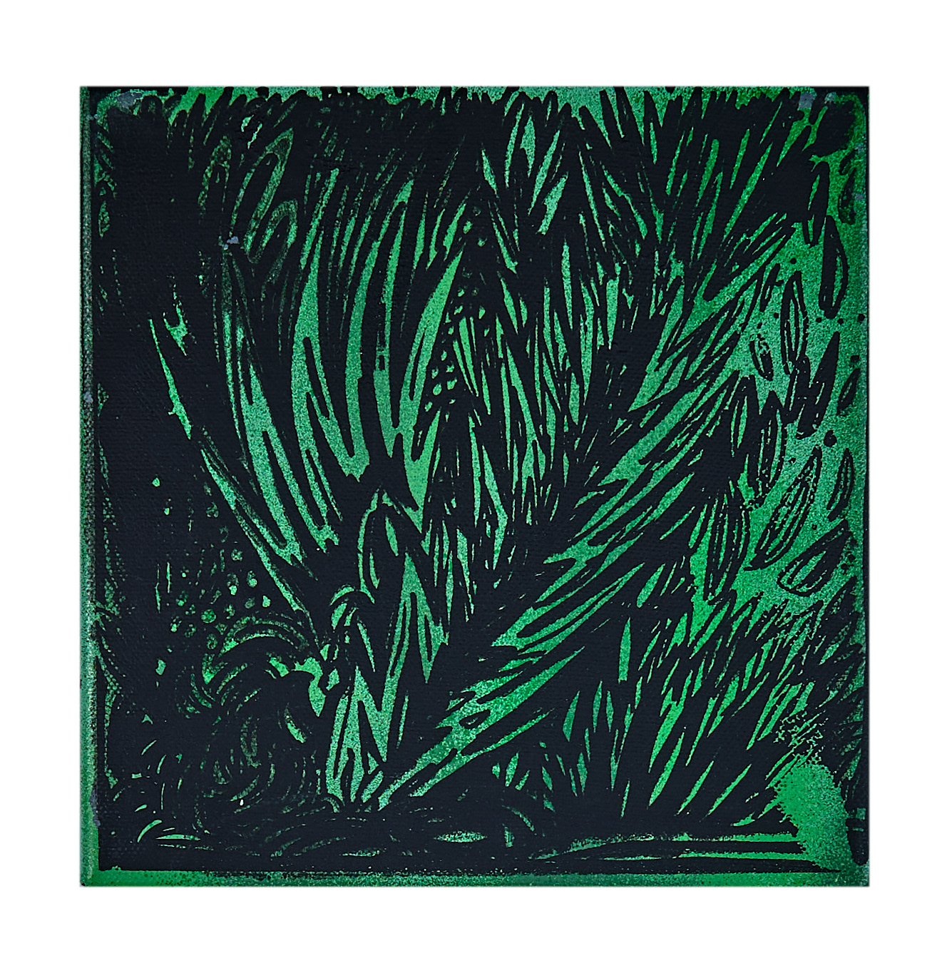 Ohne Titel, Acryl und Siebdruck auf Leinwand, 20 x 20 cm, 2021