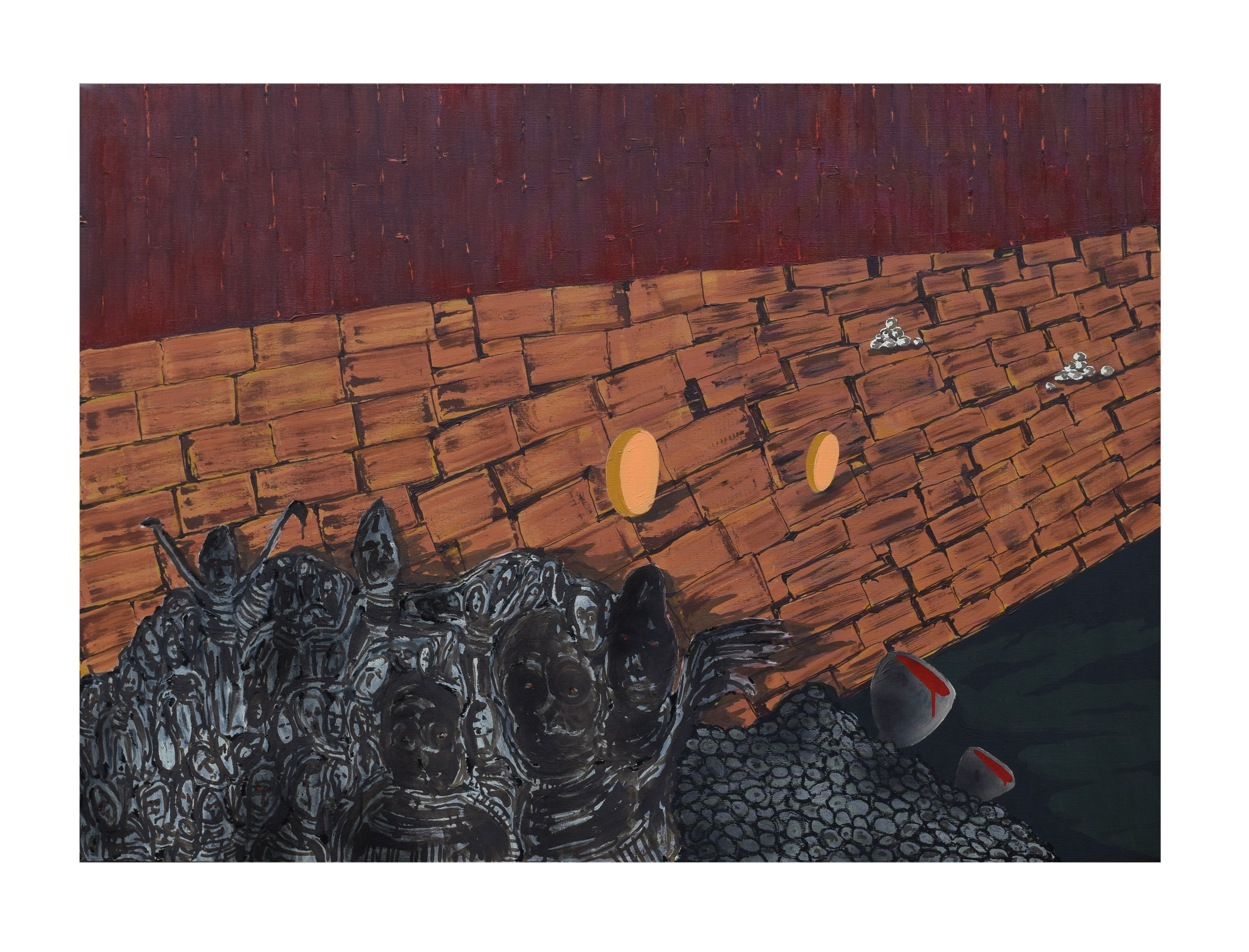 Die Kegelspieler, Acryl auf Leinwand, 110 x 154 cm, 2021