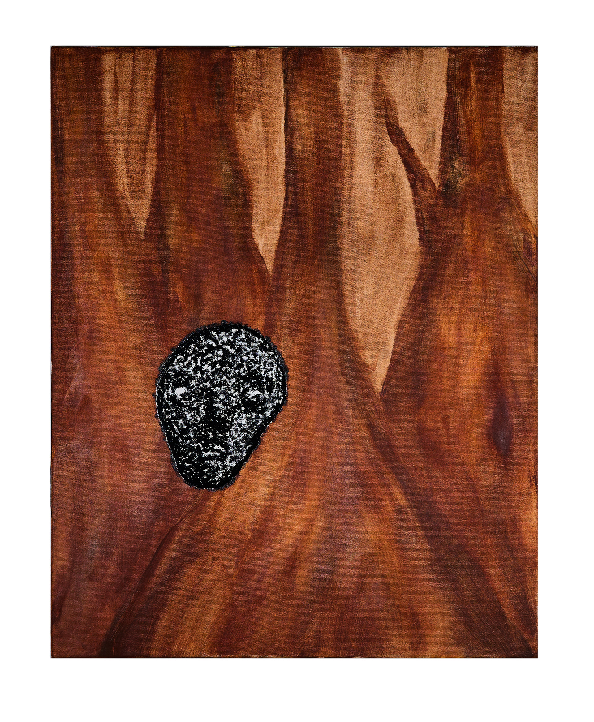 Maske im Wald, Acryl und Öl auf Leinwand, 49 x 40 cm, 2021