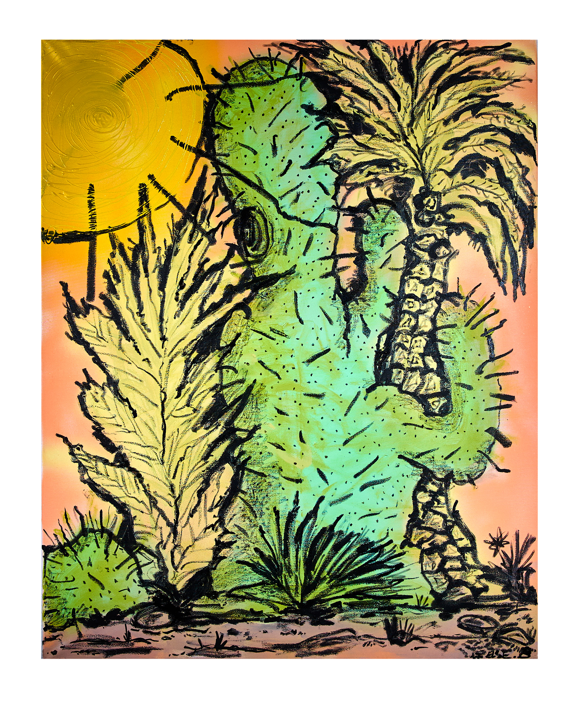 Ohne Titel, Acryl und Öl auf Leinwand, 100 x 80 cm, 2017