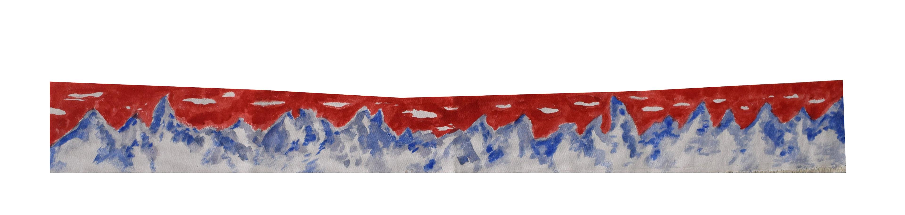 Ohne Titel, Couache auf Leinwand, 9.5 x 75 cm, 2022