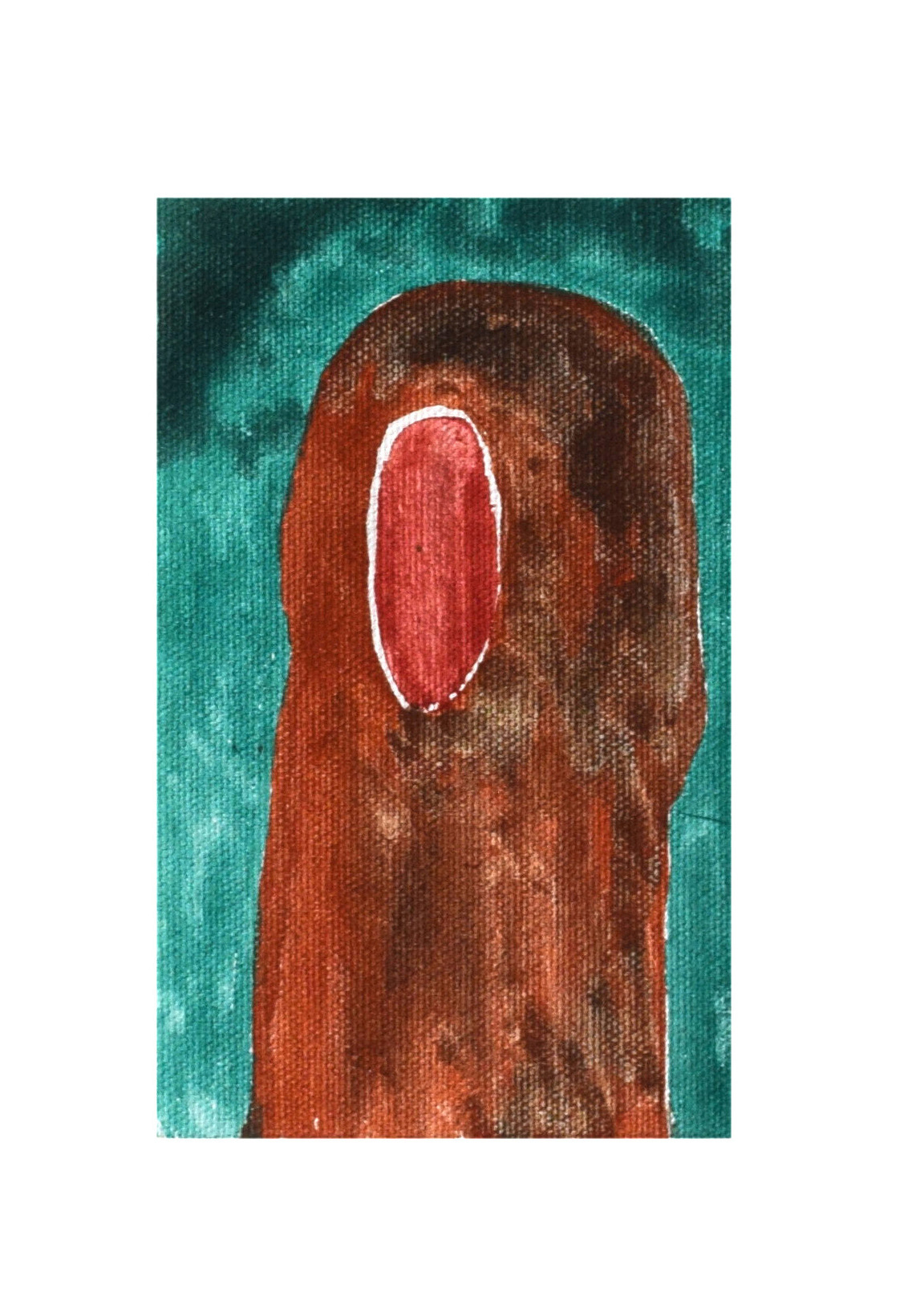 Ohne Titel, Couache auf Leinwand, 14.5 x 9 cm, 2022