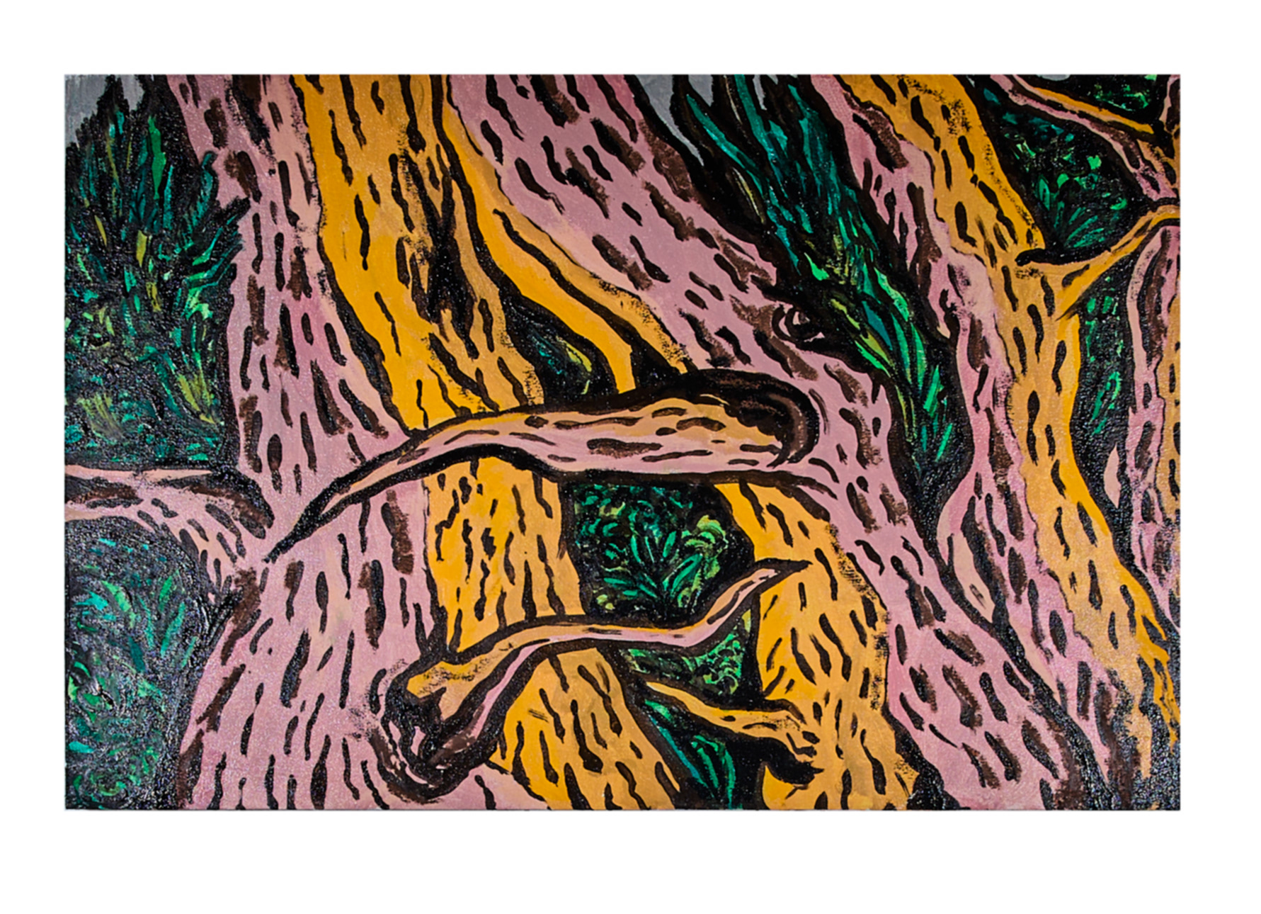 Ohne Titel, Acryl und Öl auf Holz, 53 x 81 cm, 2019