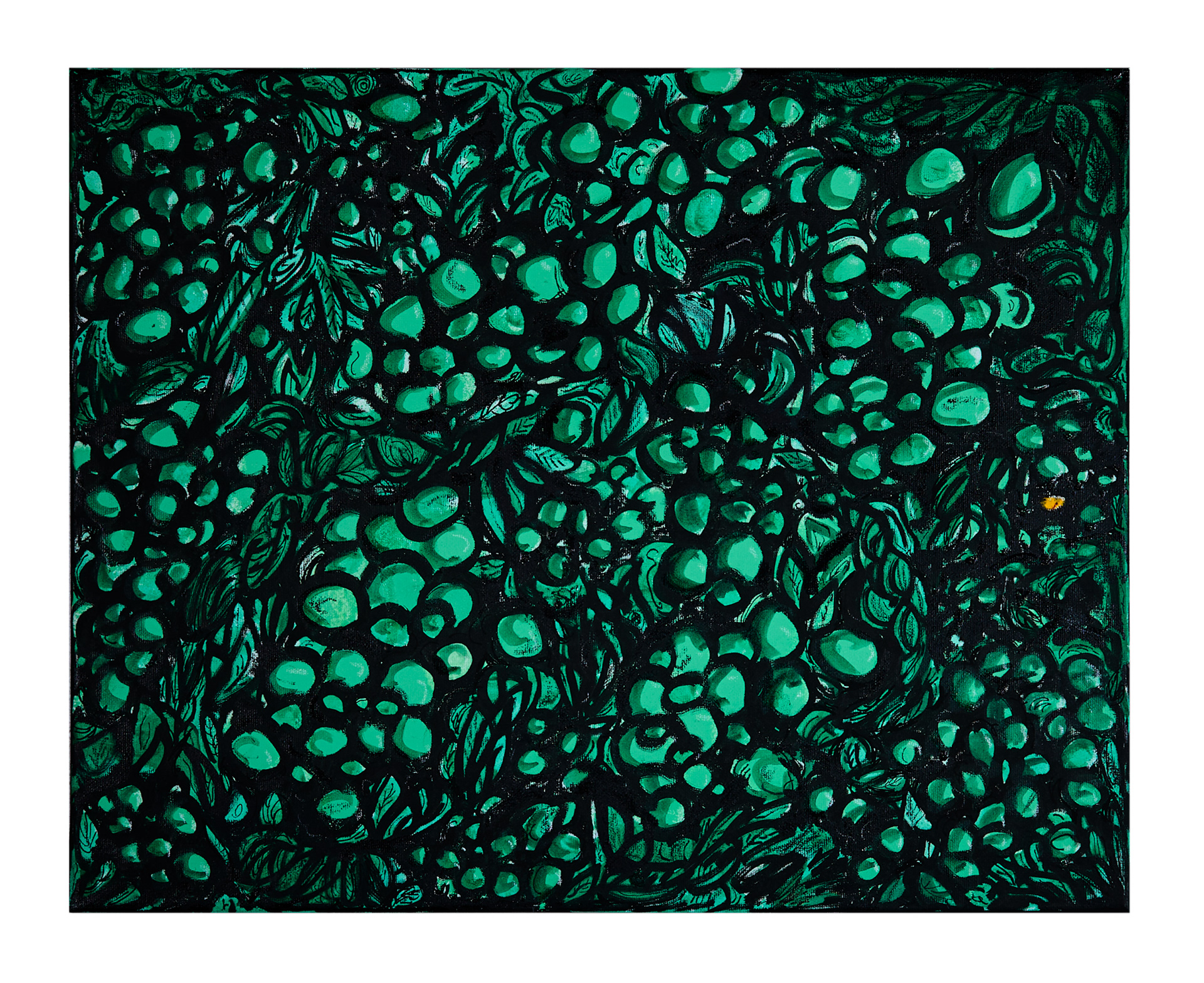 Trauben, Acryl und Lack auf Leinwand, 40 x 50 cm, 2020