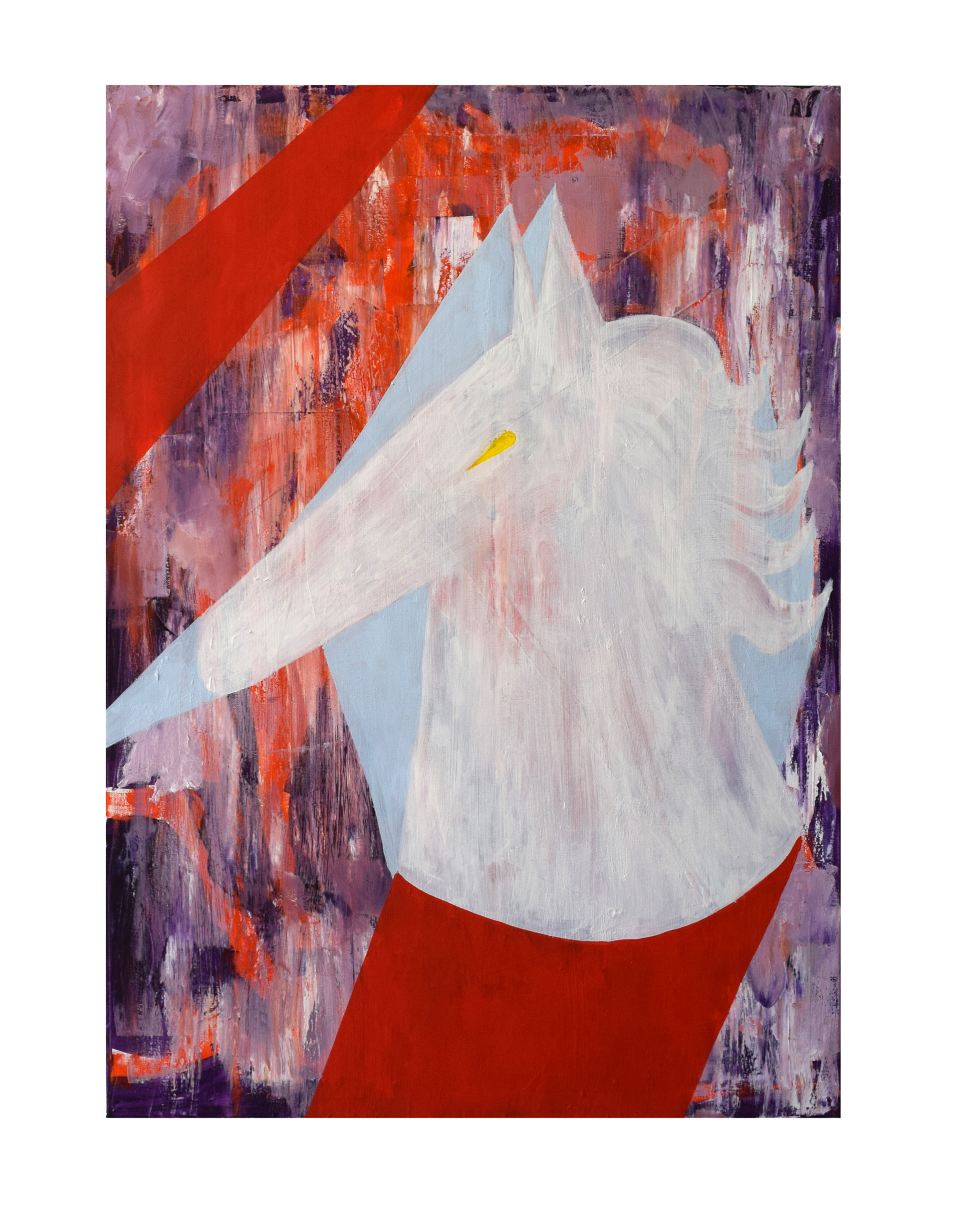 Weisse Pferde, Öl auf Leinwand, 99 x 69 cm, 2024
