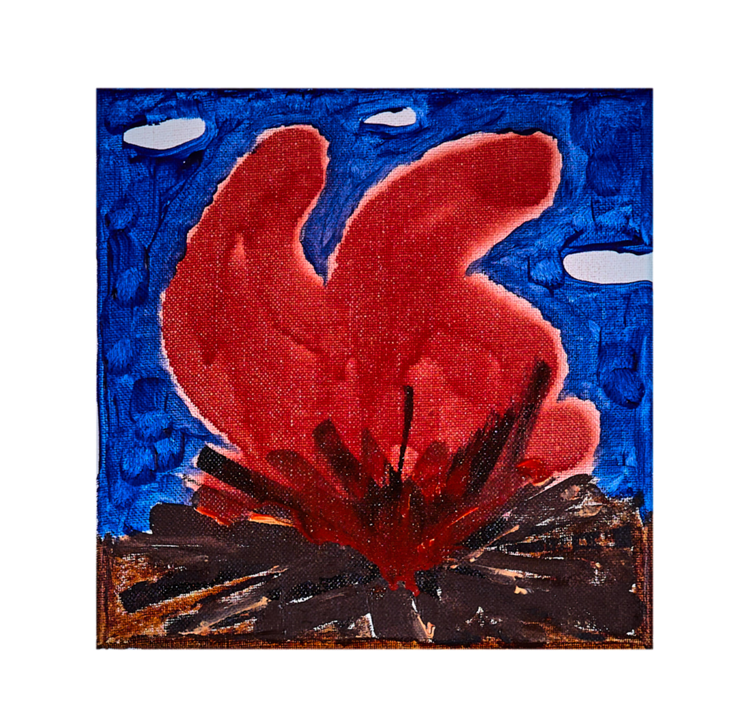 Feu Feu, Acryl und Lack auf Leinwand, 20 x 20 cm, 2021