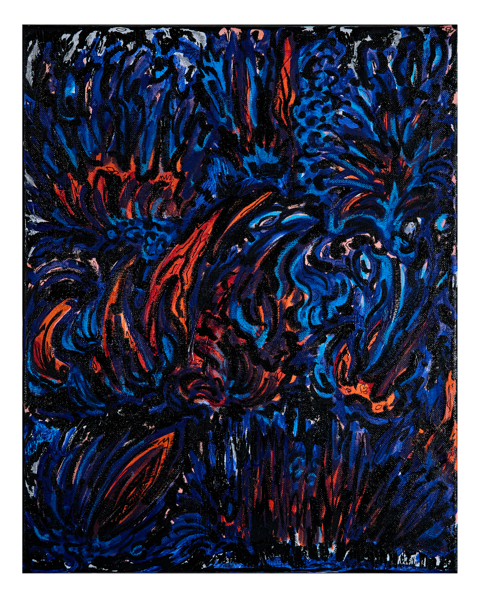 Ohne Titel, Acryl und Öl auf Leinwand, 50 x 40 cm, 2020