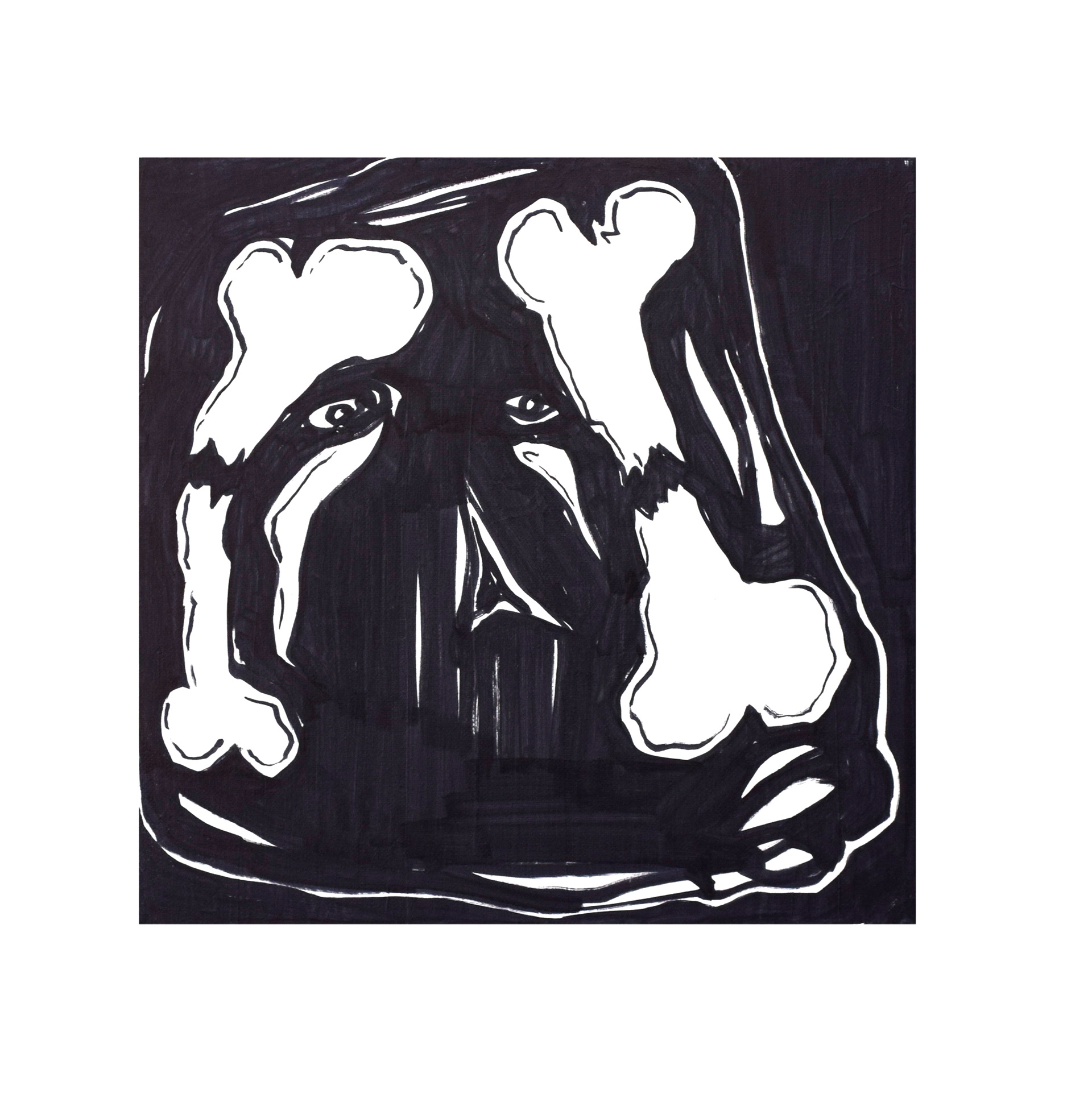 Ohne Titel, Filzstift auf Leinwand, 30 x 30 cm, 2023