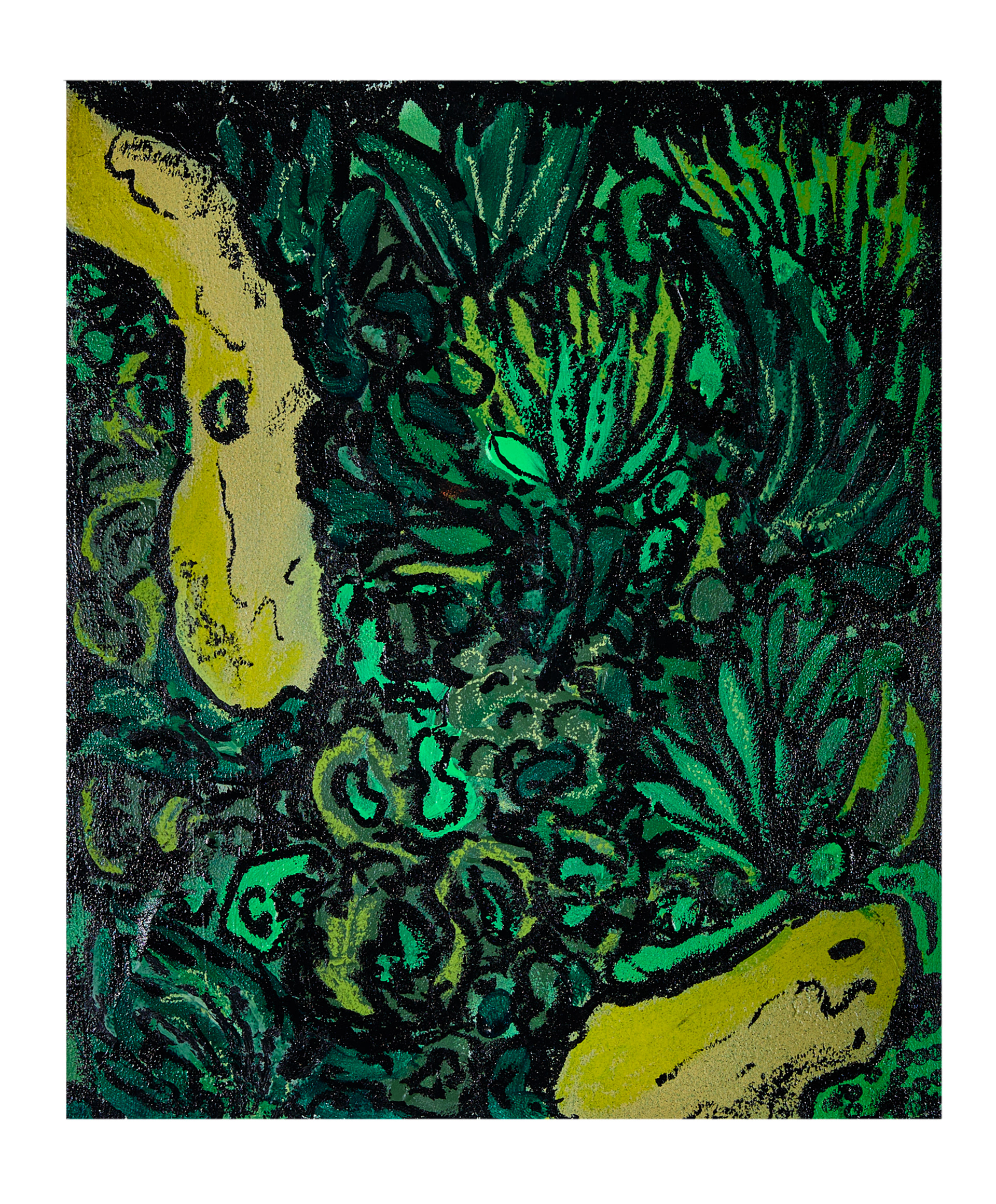 Ohne Titel, Acryl und Öl auf Holz, 39 x 32.5 cm, 2020