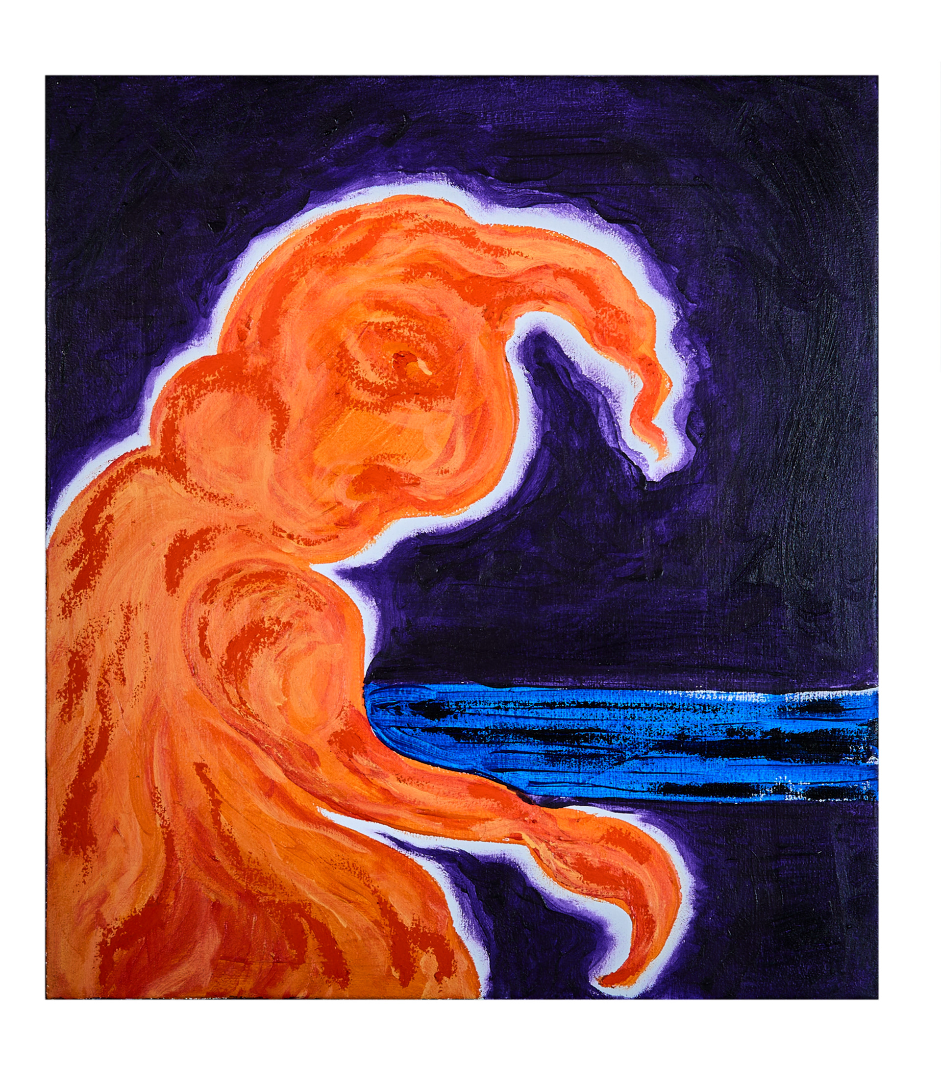 Ohne Titel, Acryl und Öl auf Leinwand, 44 x 40 cm, 2020