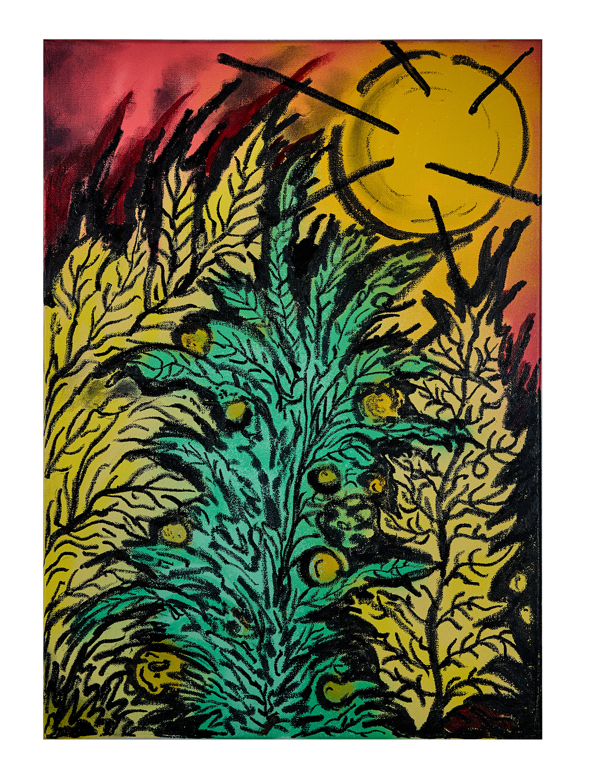 Ohne Titel, Lack und Öl auf Leinwand, 70 x 50 cm, 2017