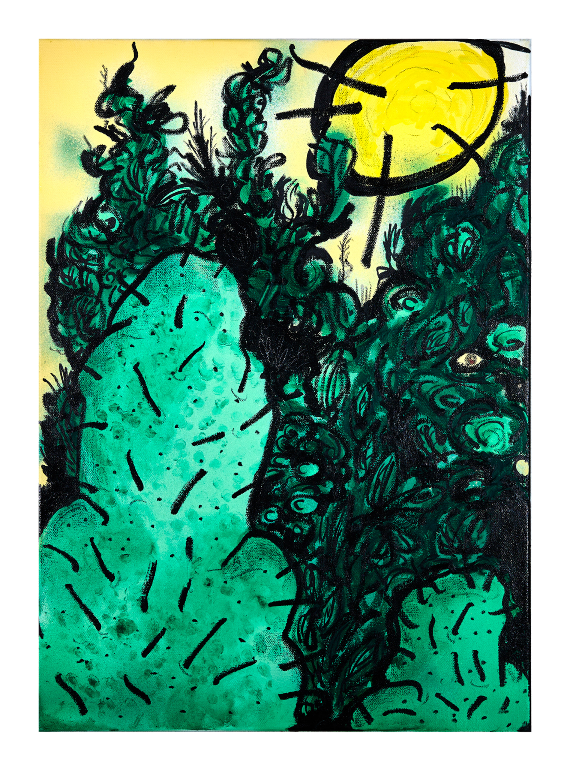 Ohne Titel, Acryl und Öl auf Leinwand, 70 x 50 cm, 2017