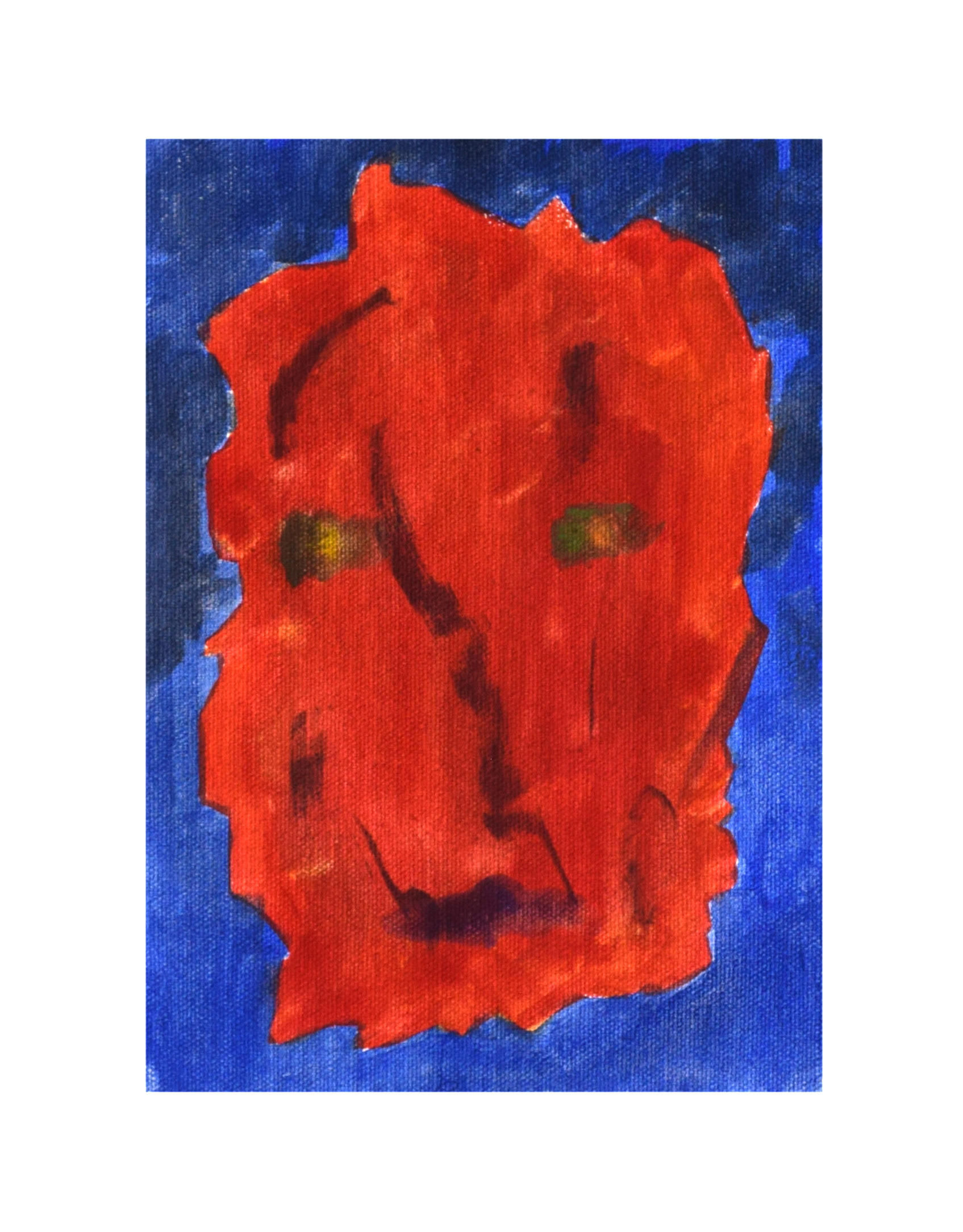 Bionicle, Couache auf Leinwand, 20.5 x 15 cm, 2022