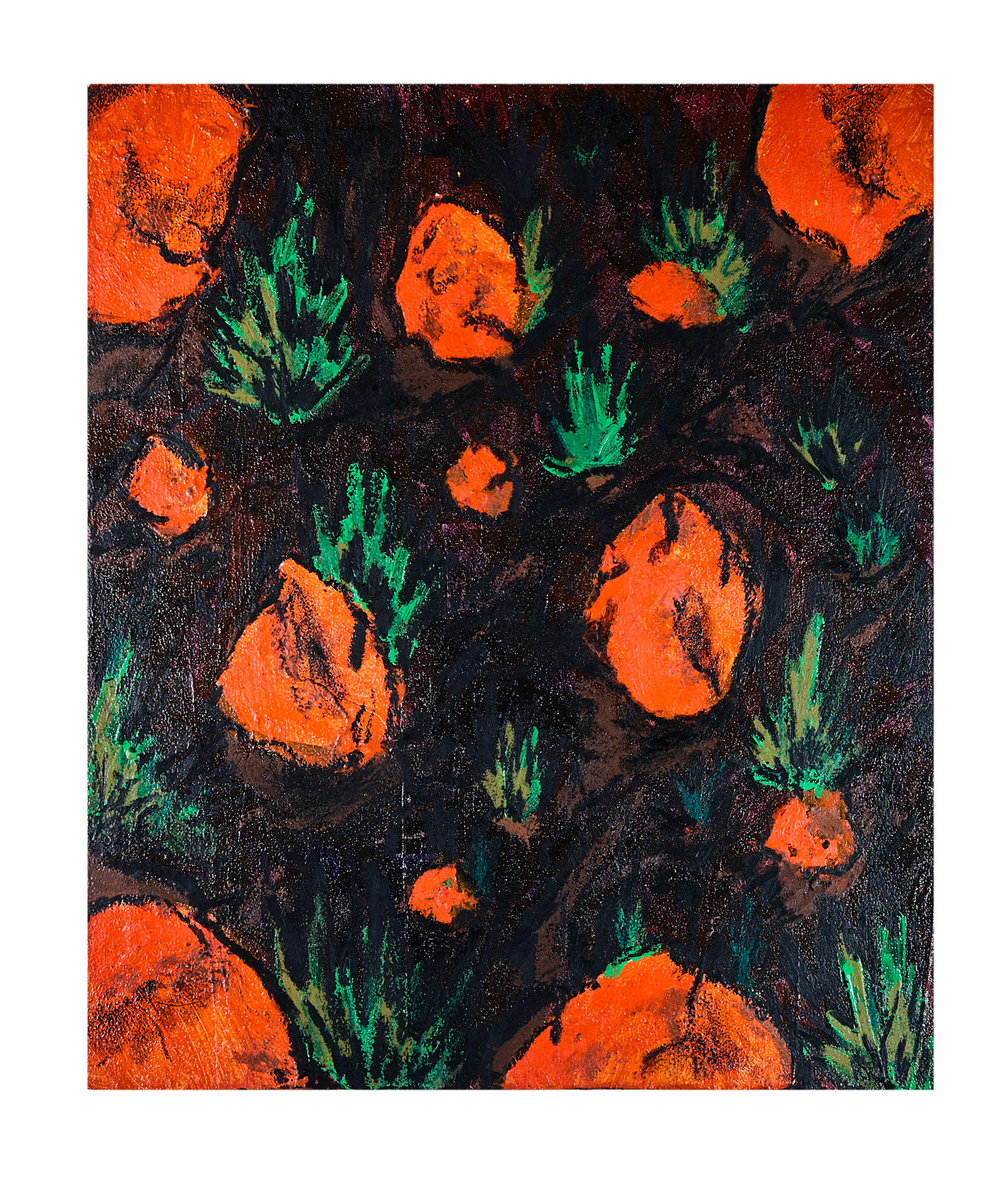 Ohne Titel, Acryl und Öl auf Holz, 39 x 32.5 cm, 2020