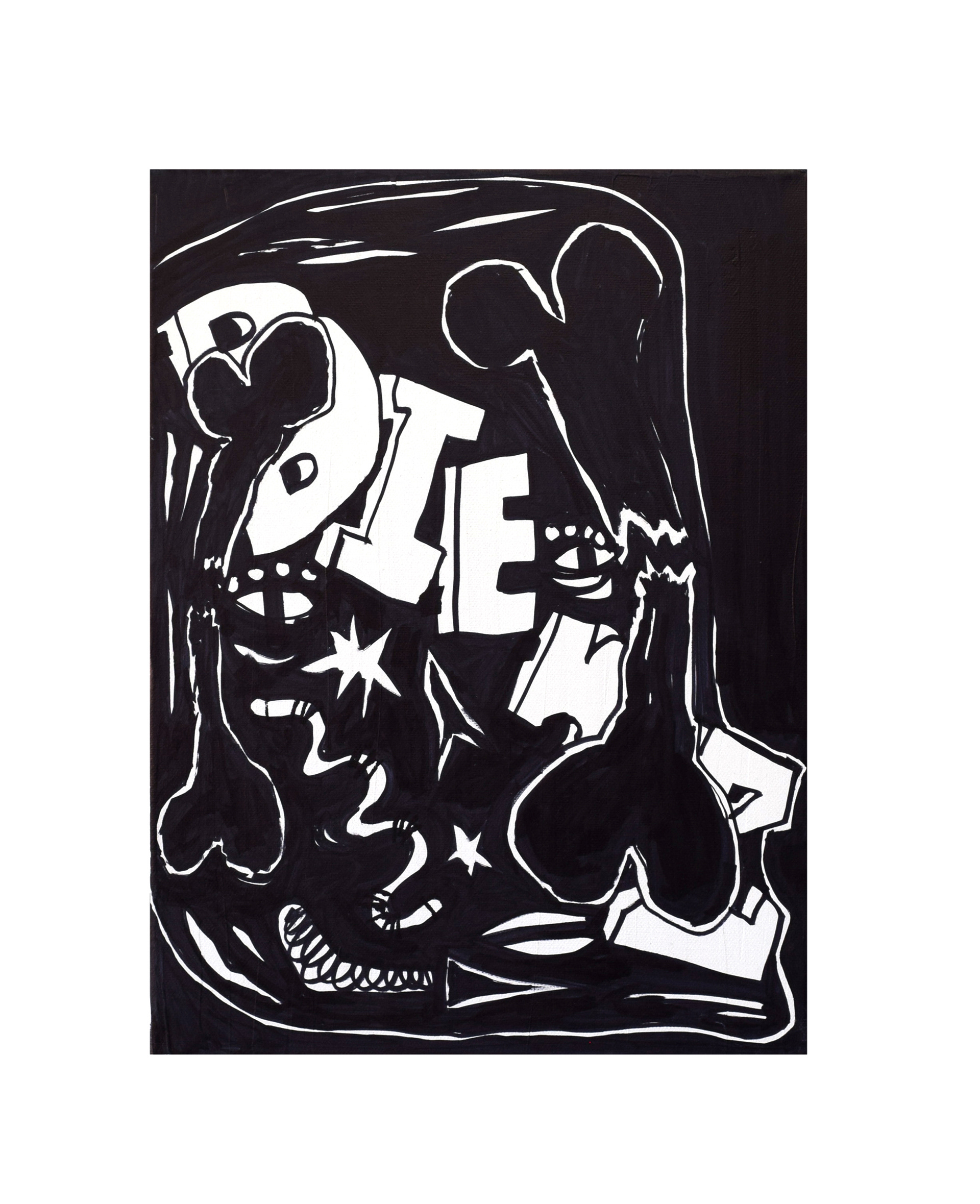 Bienz, Filzstift auf Leinwand, 40 x 30 cm, 2023