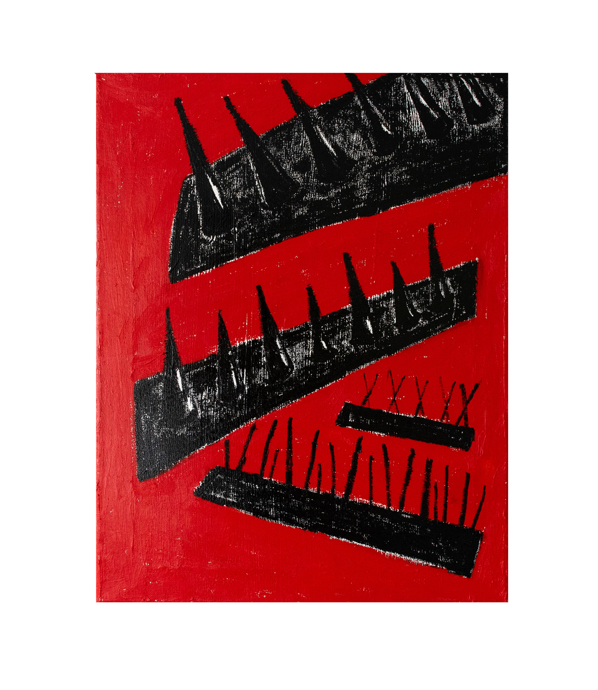 Spikes 2, Öl auf Leinwand, 50 x 40 cm, 2025