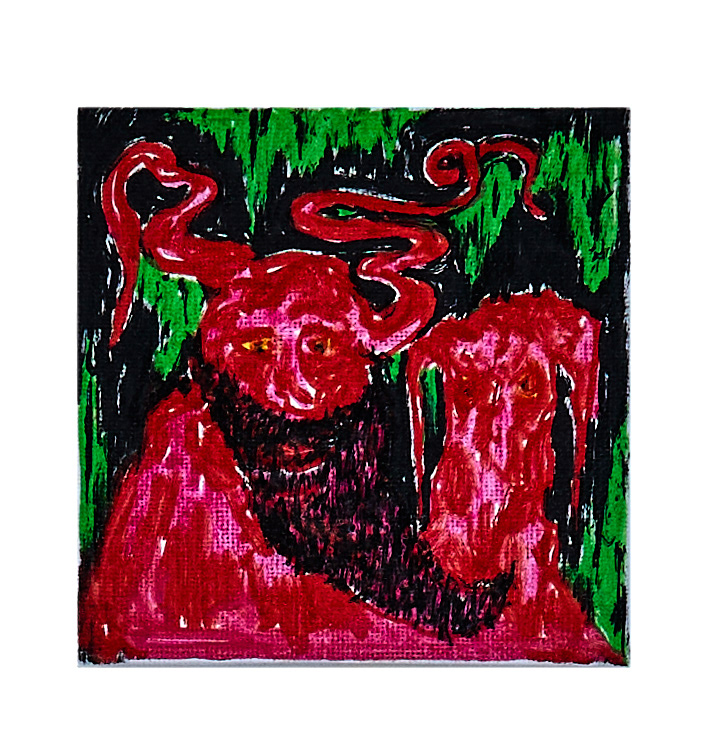 Ohne Titel, Filzstift auf Leinwand, 10 x 10 cm, 2021