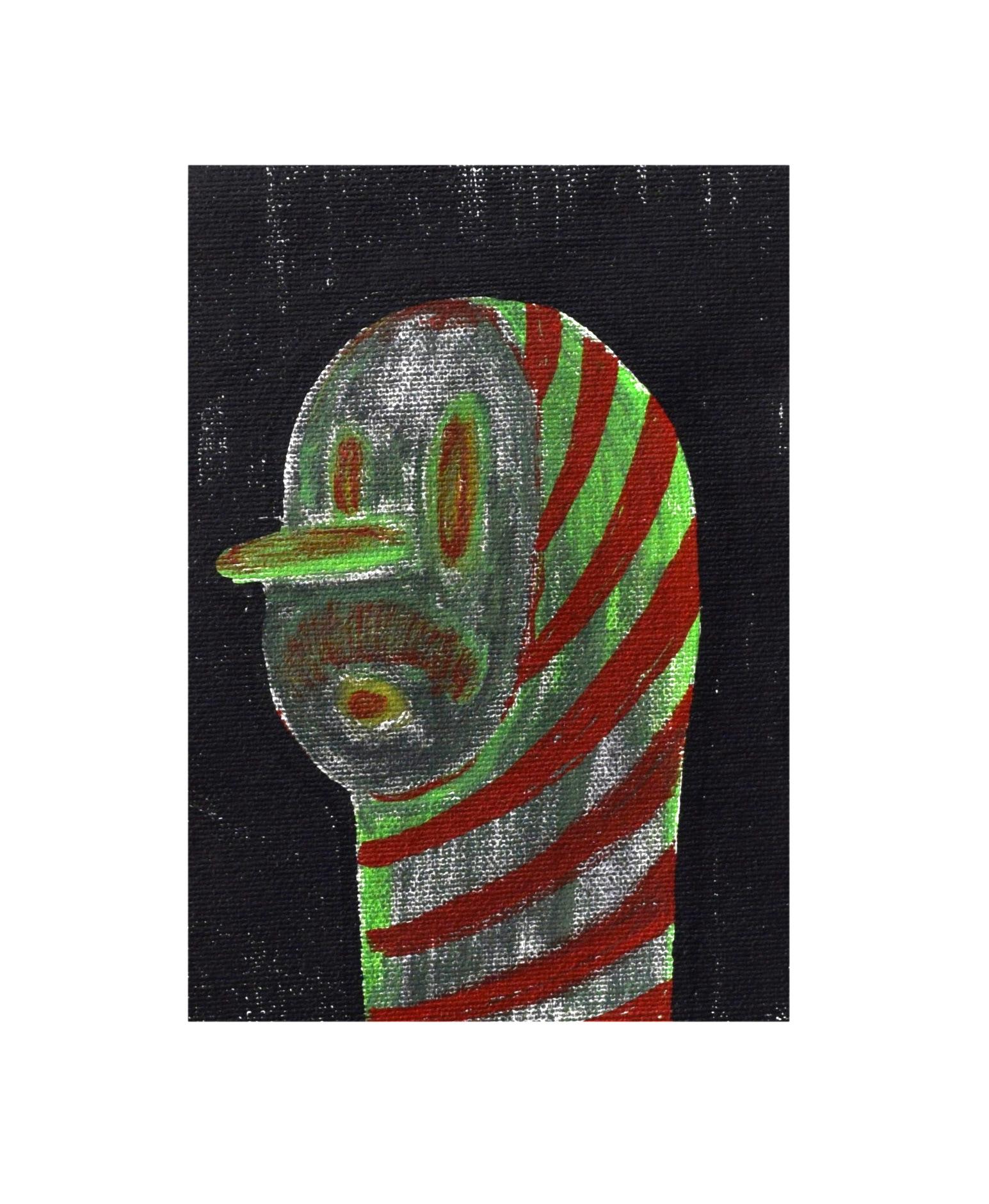 Schnüzwurm, Couache auf Leinwand, 16.5 x 12 cm, 2022