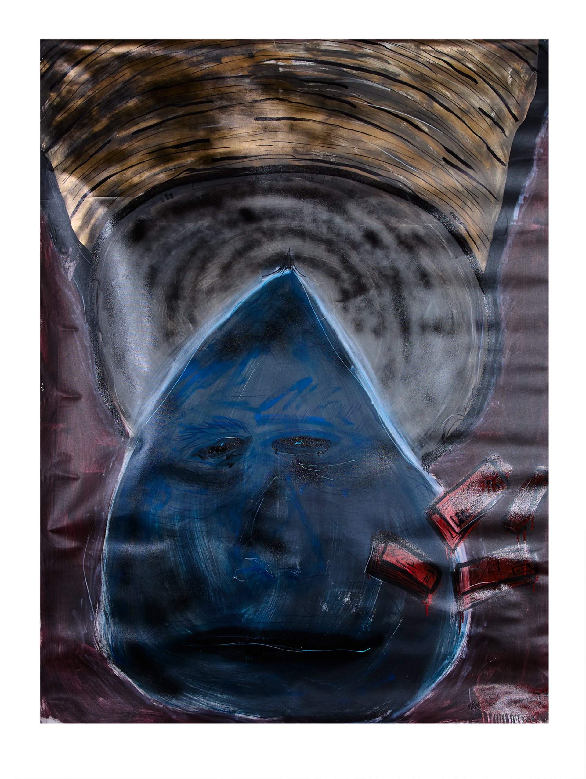 Ohne Titel, Acryl und Lack auf Leinwand, 158 x 120 cm, 2017