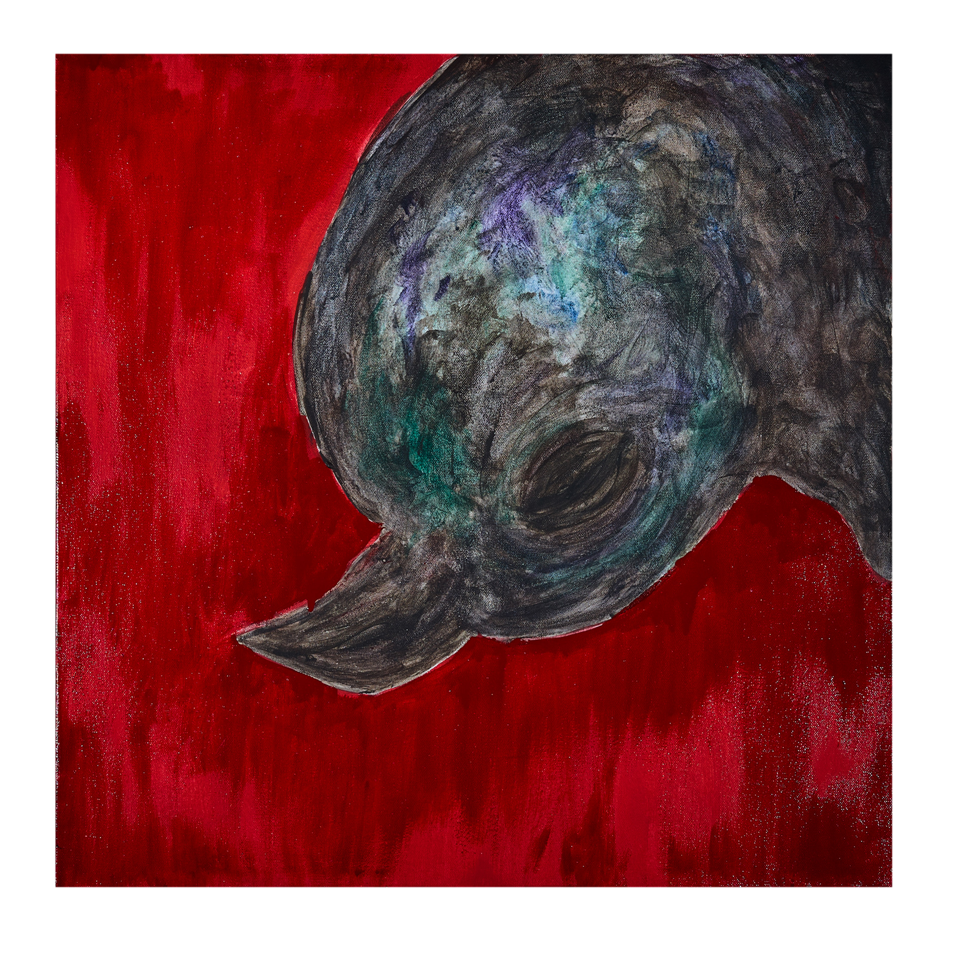 Tauben Studie 2, Acryl und Lack auf Leinwand, 56 x 56 cm, 2022