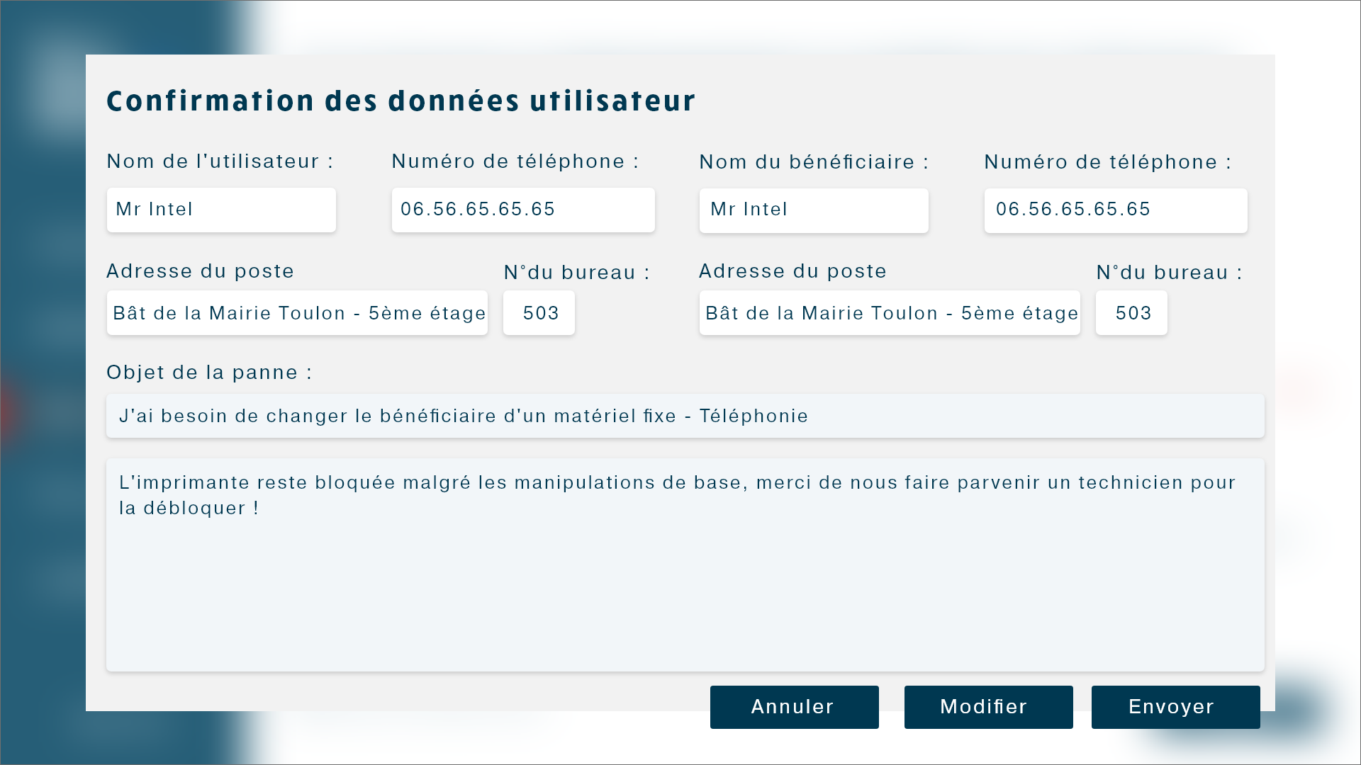 3.0 Form exemple with pre qualified tickets thanks to a list of different identified needs