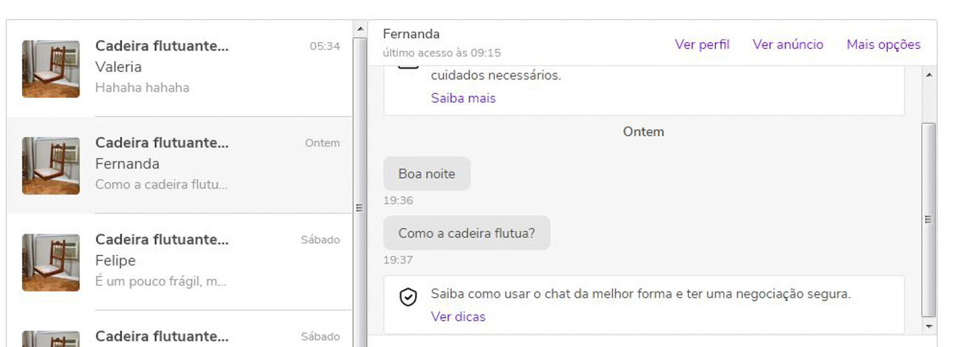 Chat do anúncio 03