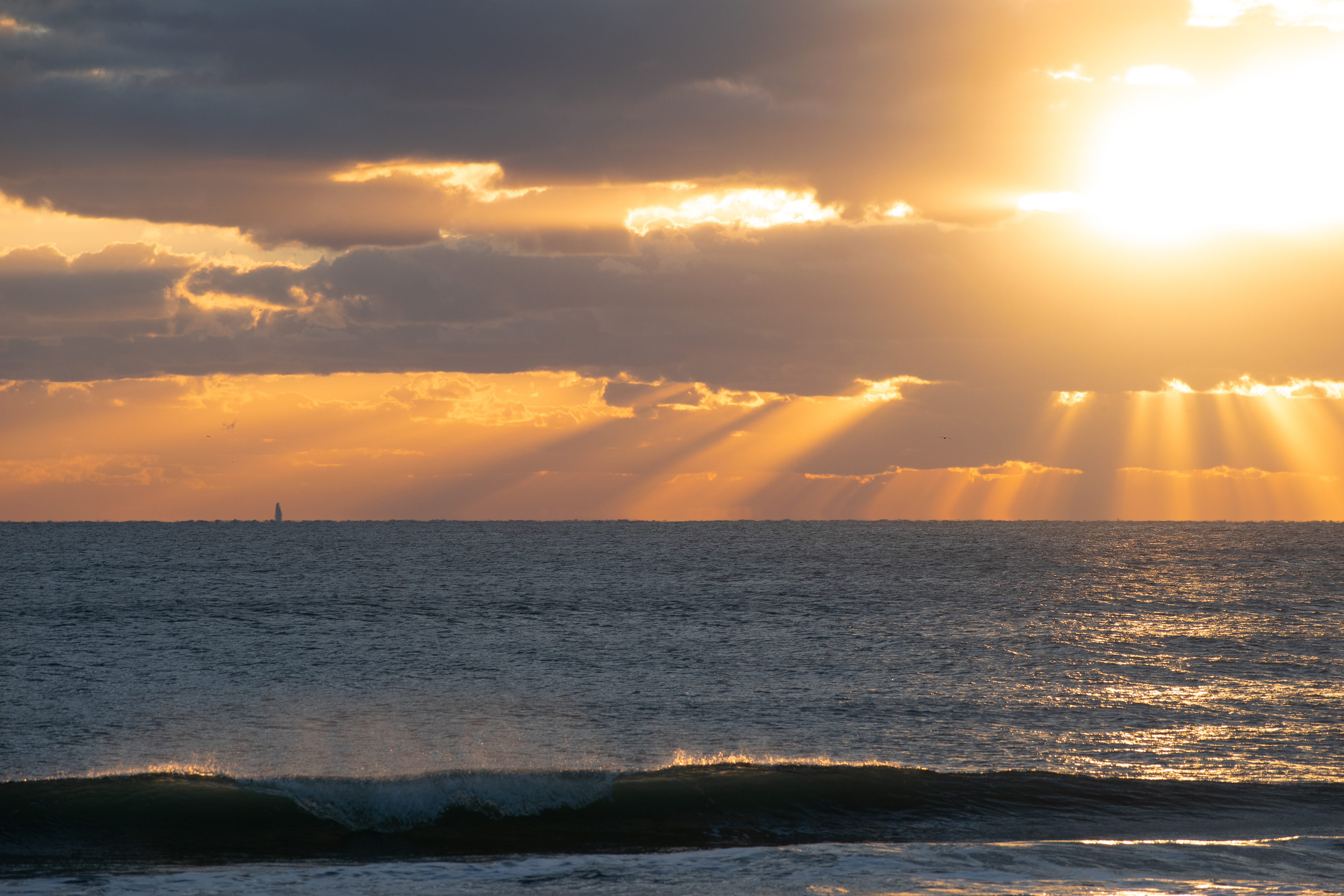 Sun Spills onto the Horizon at Cocoa Beach