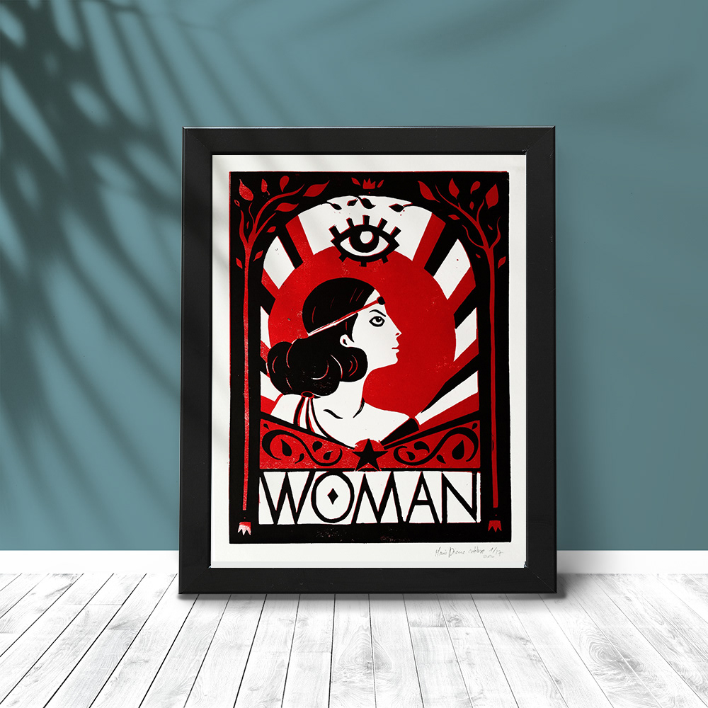 Woman - linogravure