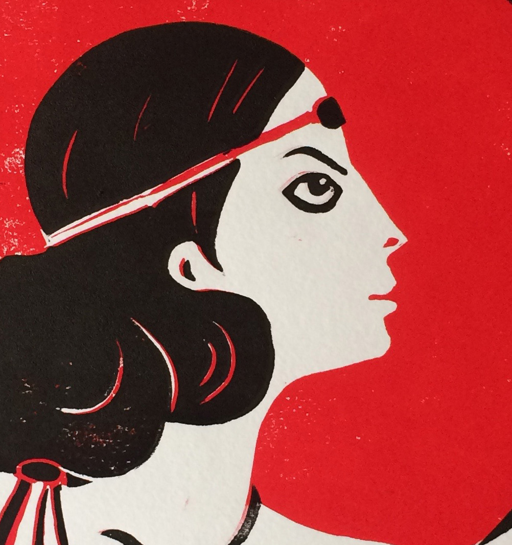 Woman -Linogravure