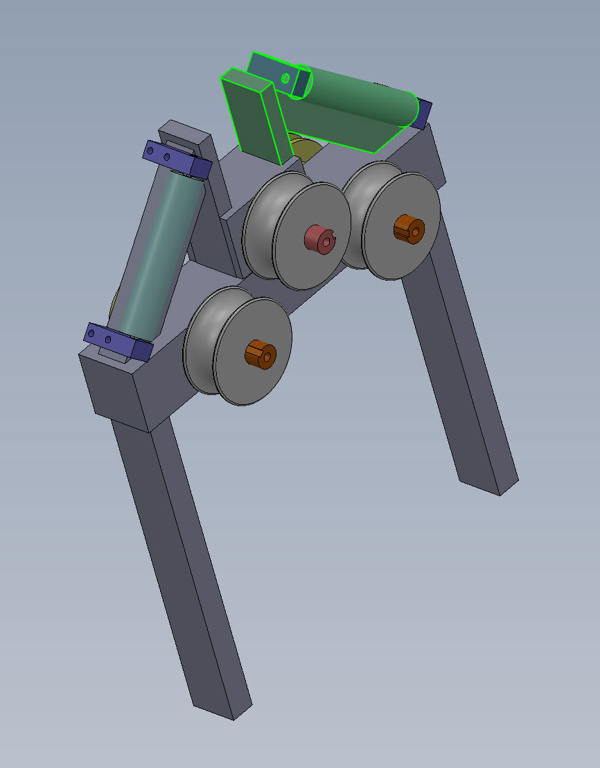 A design for a role former. The shafts ride on truck tapered roller bearings to keep the cost down