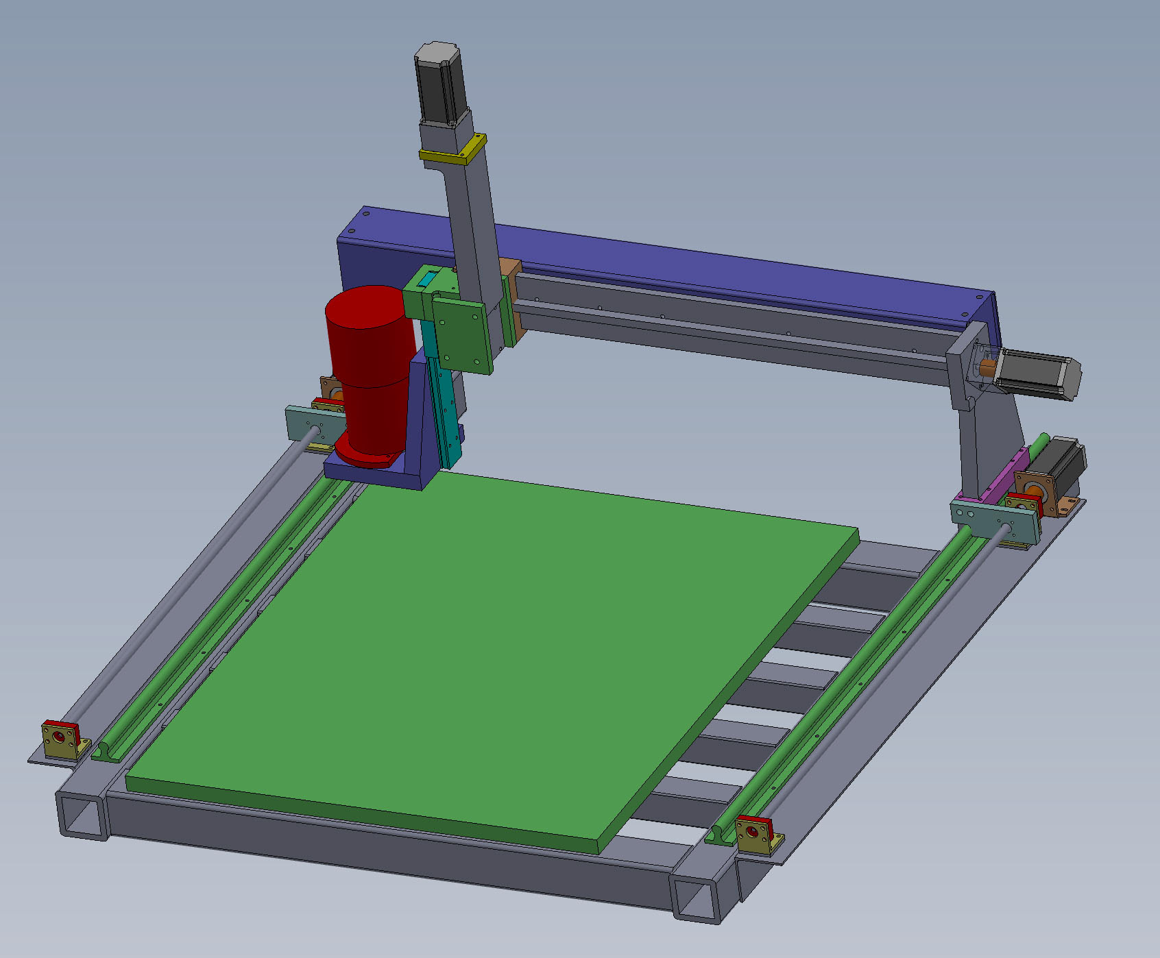 A CNC router design. I built this complete unit from scratch and is operational.