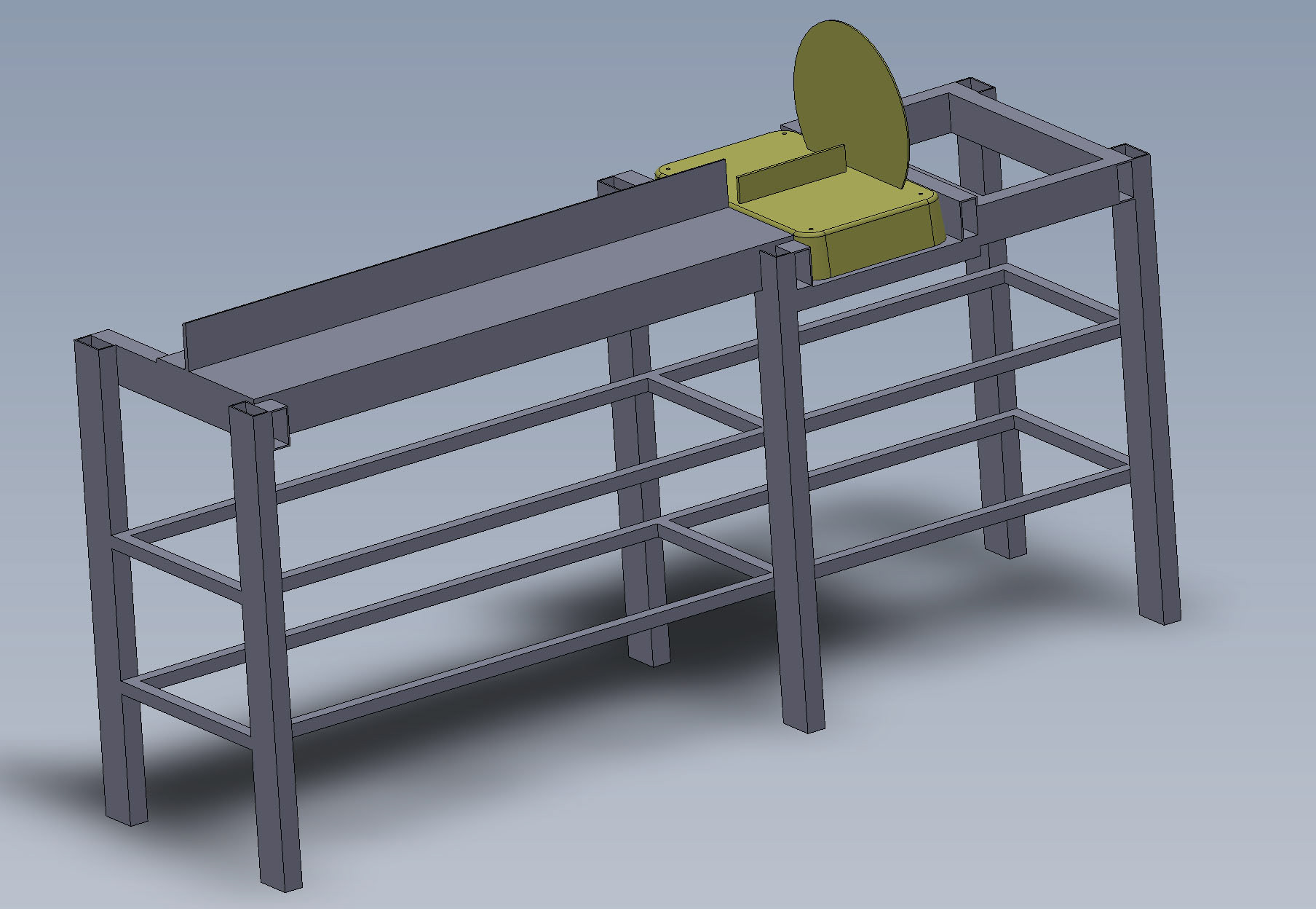 This is a steel chop saw table that I used until I purchased a cold saw.