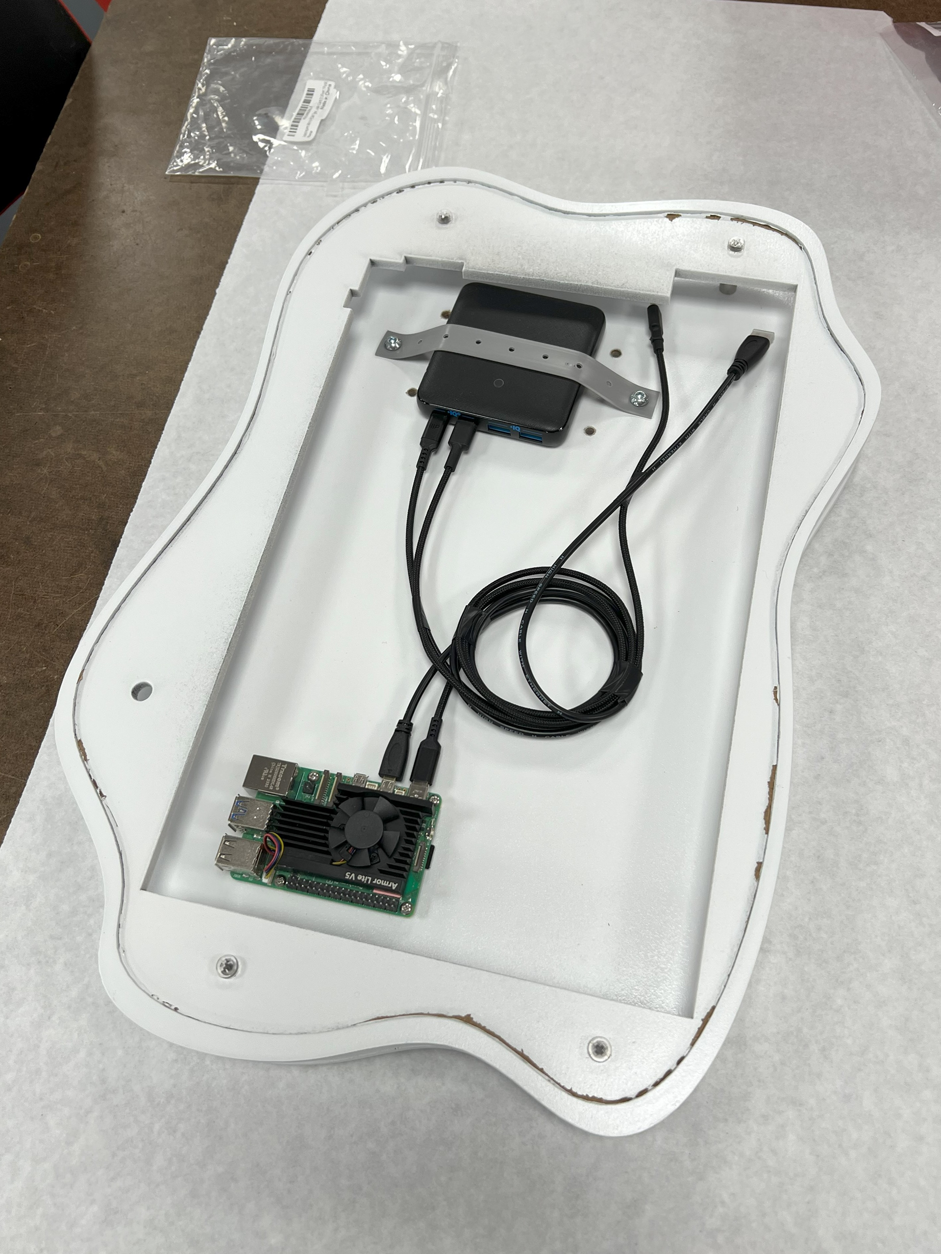 Wiring completed, before I installed the monitor.